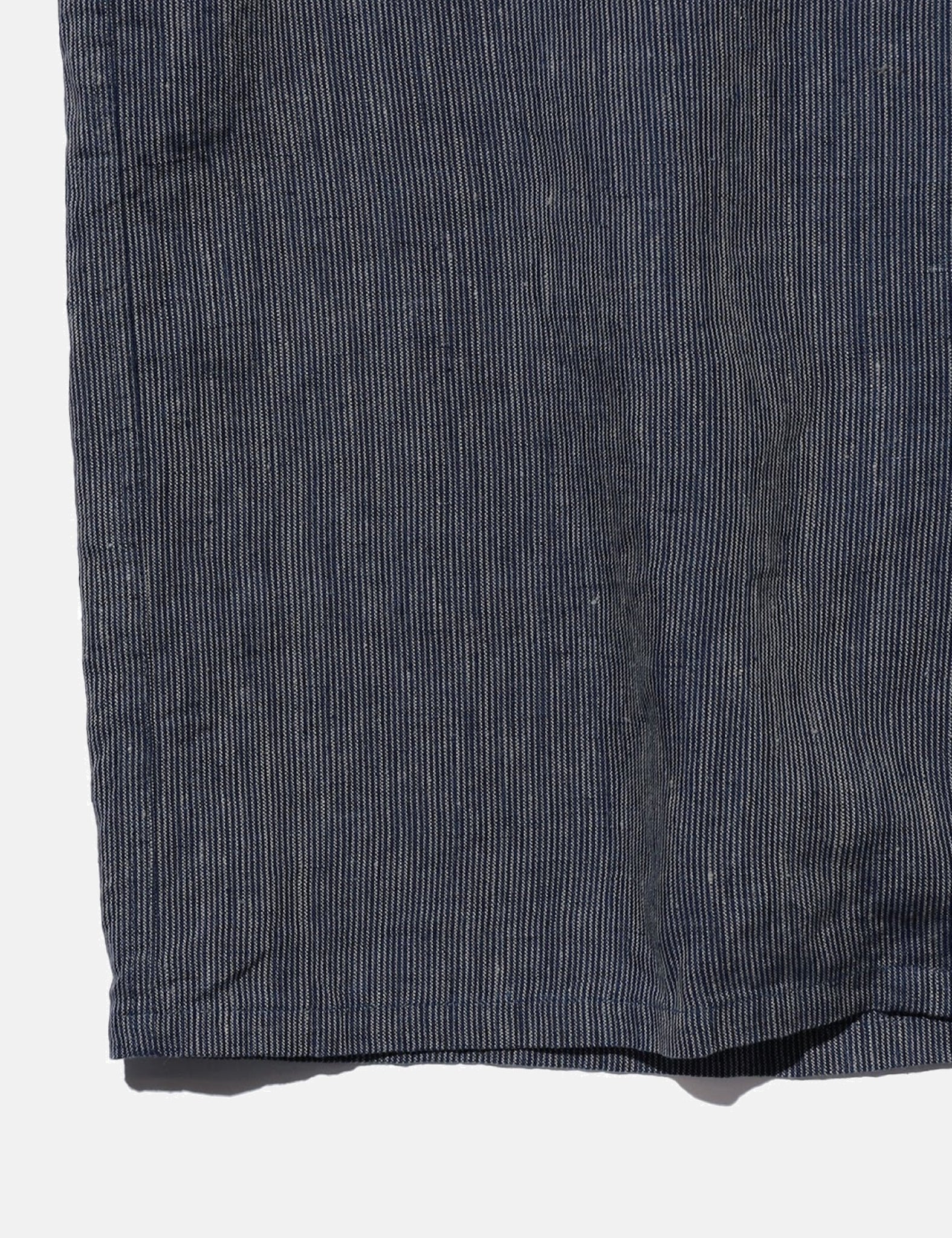 Beams Plus Open Collar Indigo Linen Stripe Shirt - Indigo Blue — BHODE