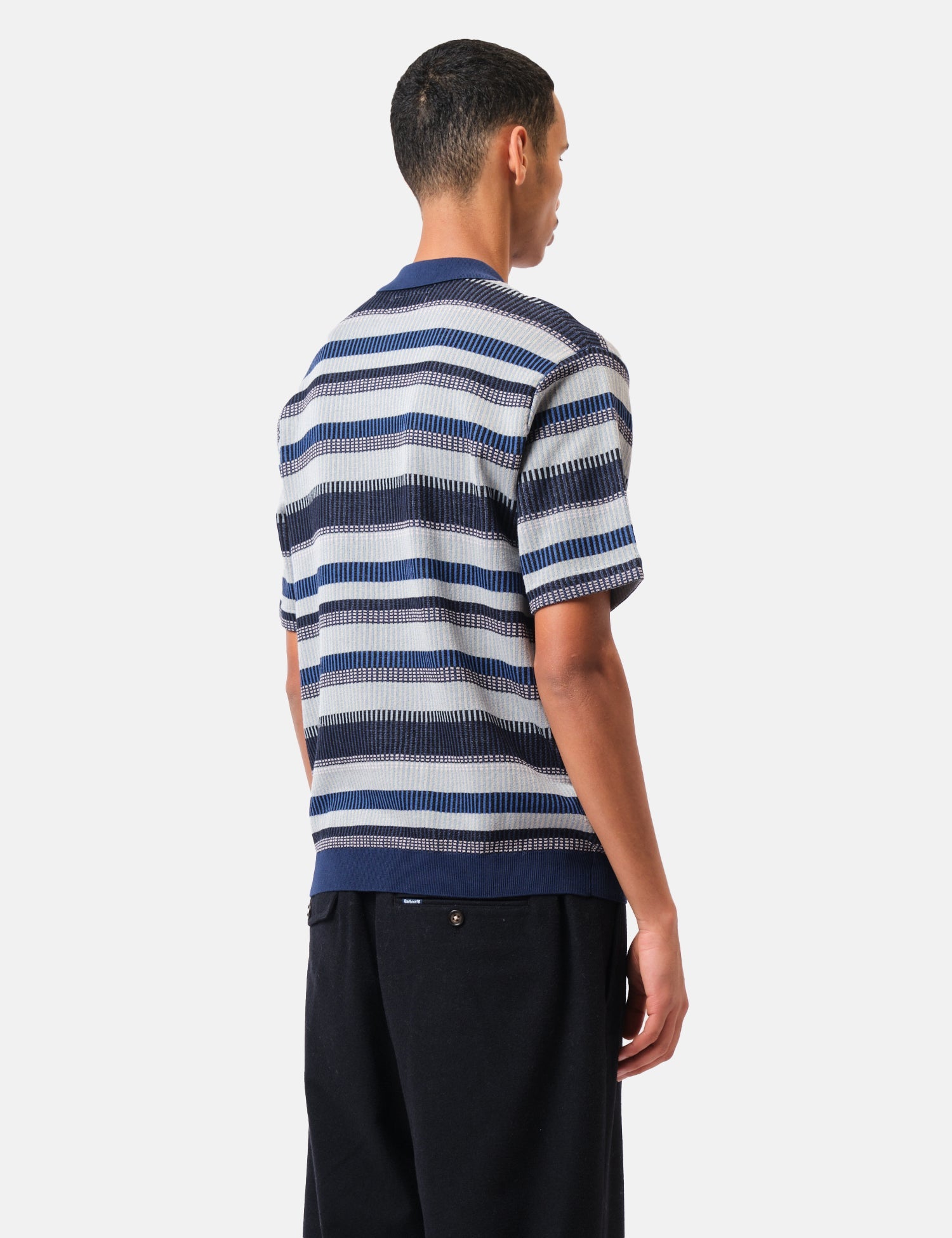 Beams Plus Half Zip Knit Polo Shirt - Navy Blue — BHODE