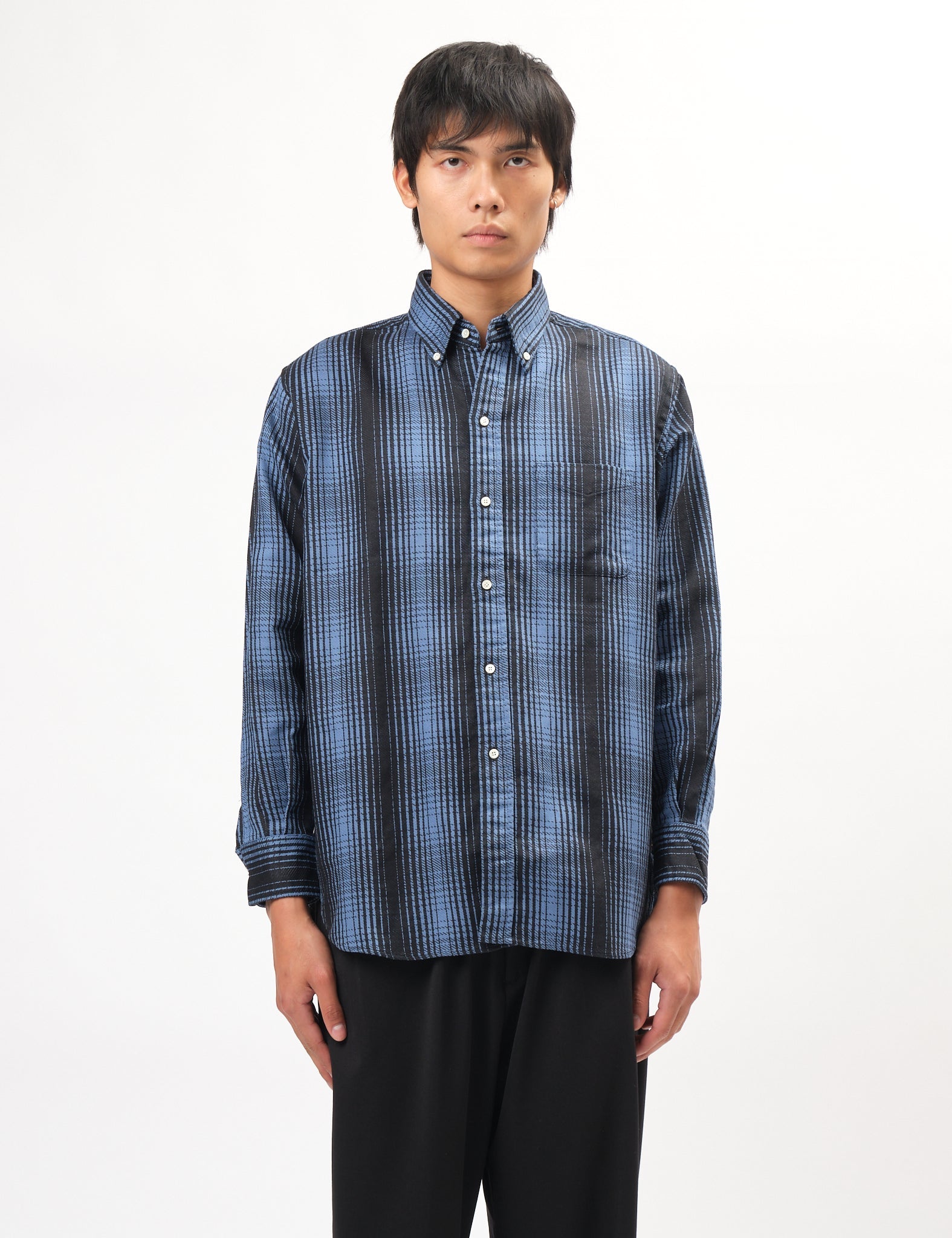 Beams Plus B.D. Check Print Flannel Shirt - Blue — BHODE