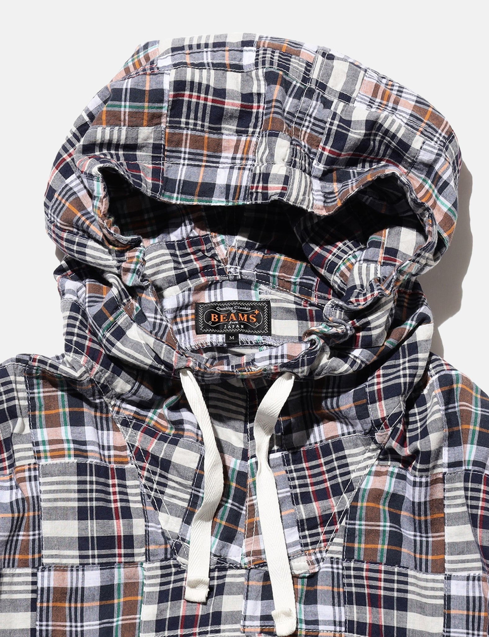 Beams Plus MIL Smock Jacket (Patchwork Madras) - Navy Blue — BHODE