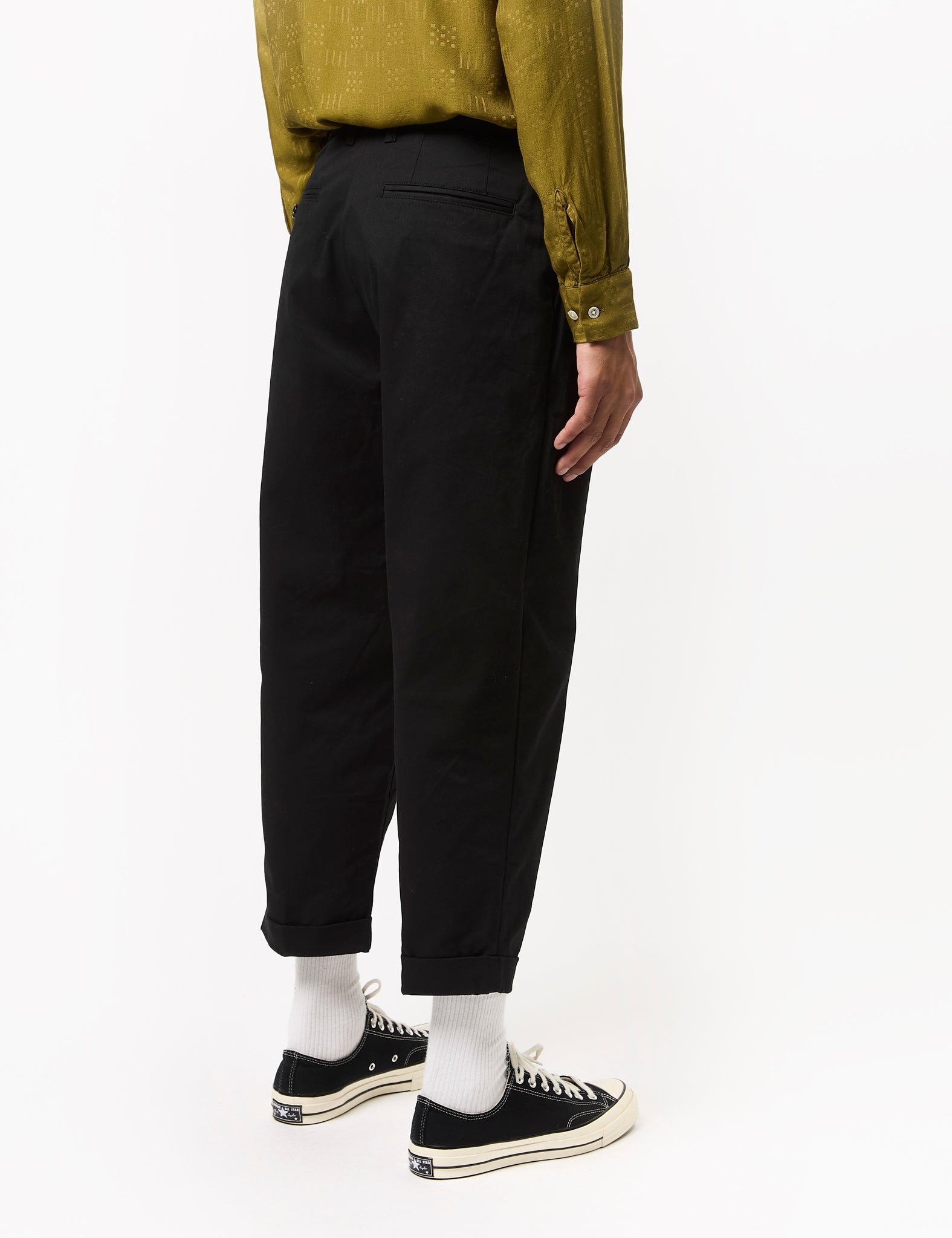 Beams Plus 2 Pleat Twill Trousers - Black — BHODE
