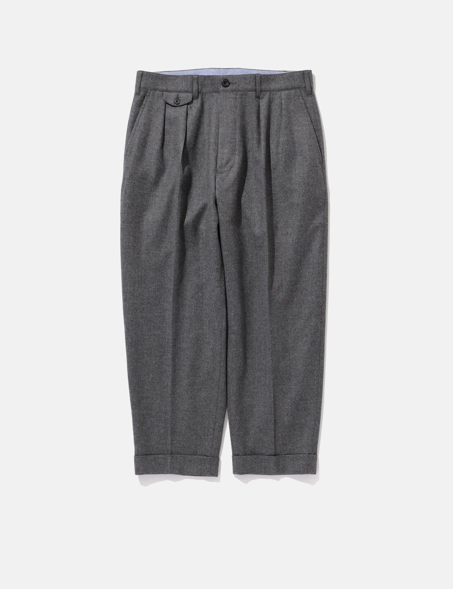 Beams Plus 2 Pleats Tapered Flannel - Grey — BHODE