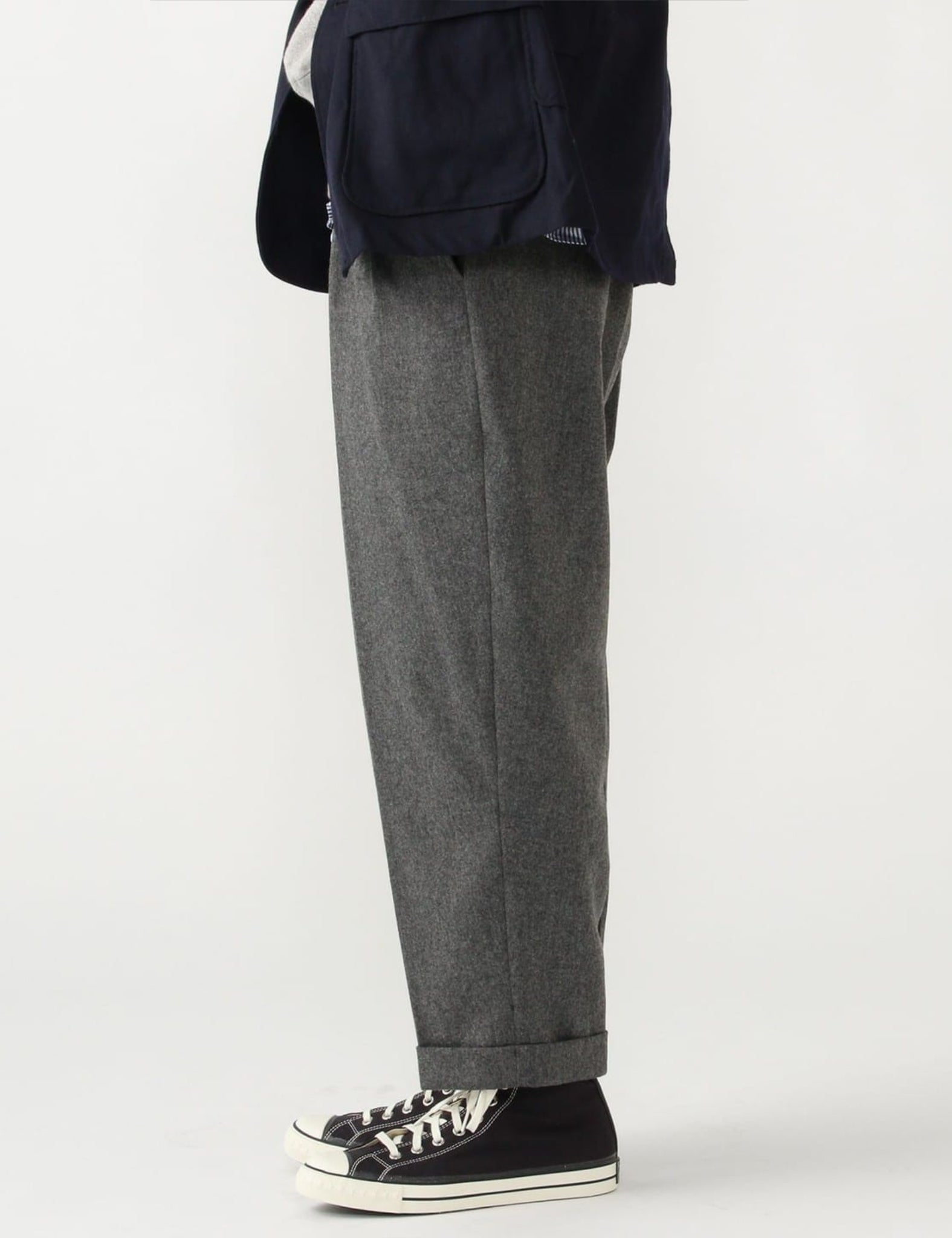 Beams Plus 2 Pleats Tapered Flannel - Grey — BHODE