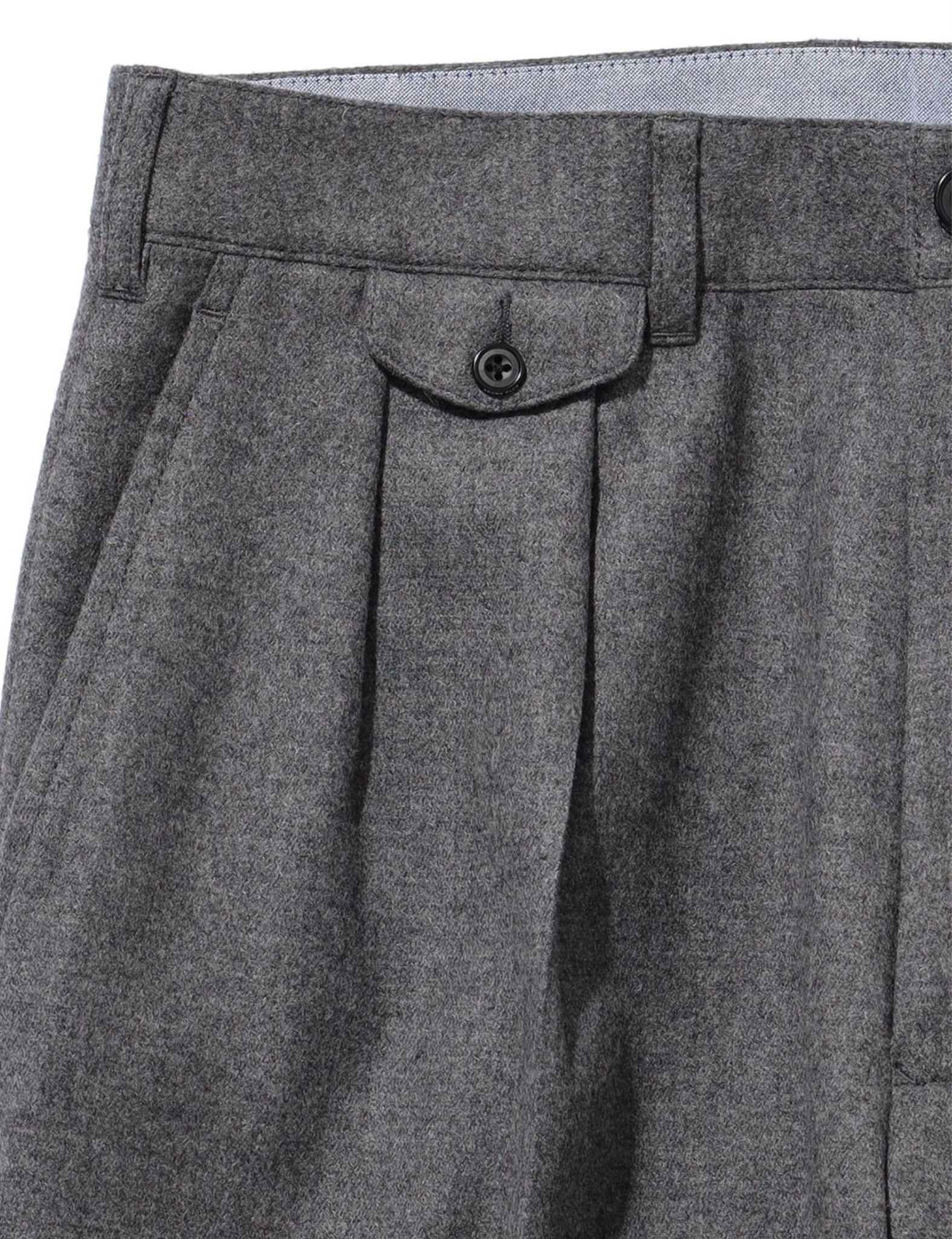 Beams Plus 2 Pleats Tapered Flannel - Grey — BHODE