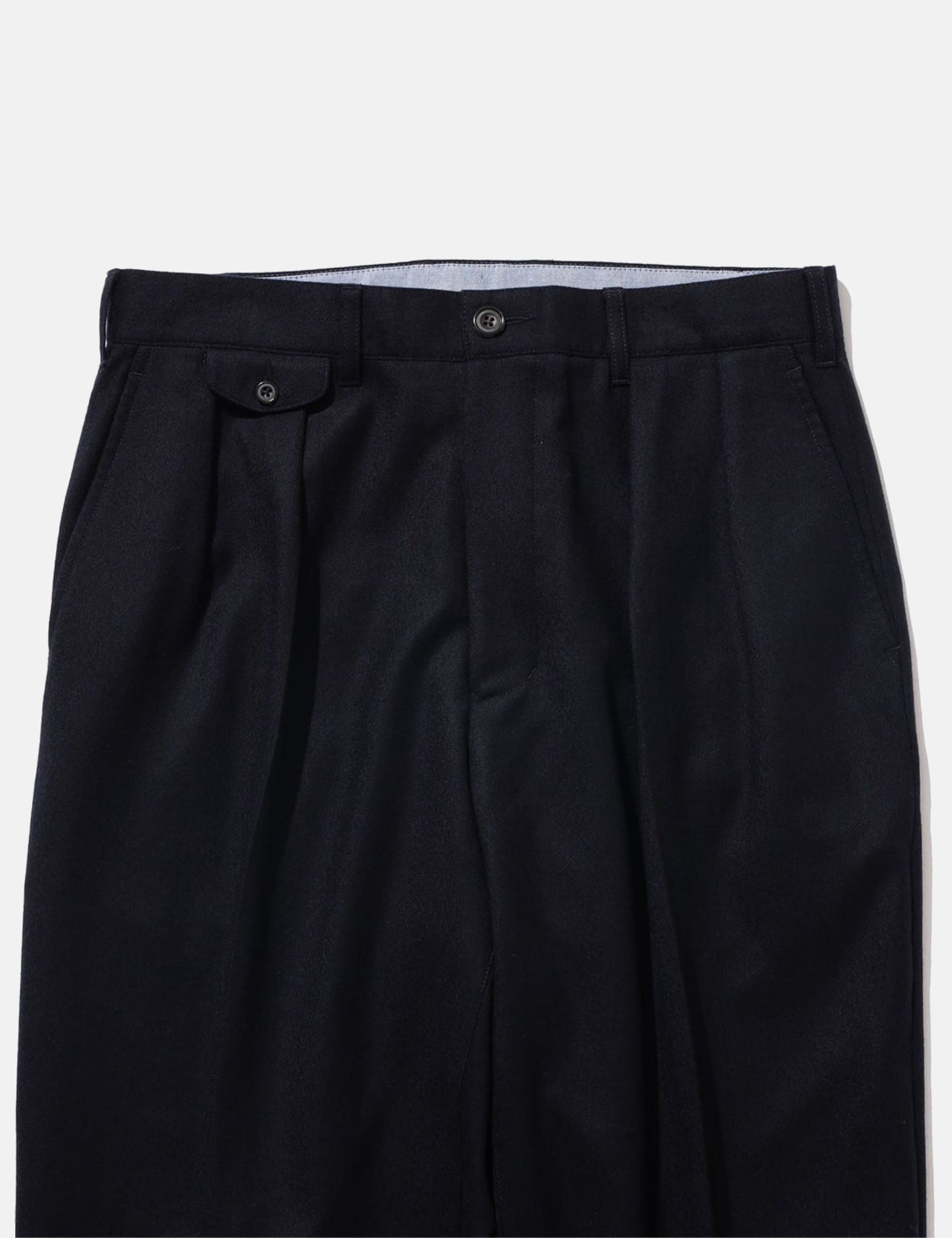 Beams Plus 2 Pleats Tapered Flannel - Navy Blue — BHODE