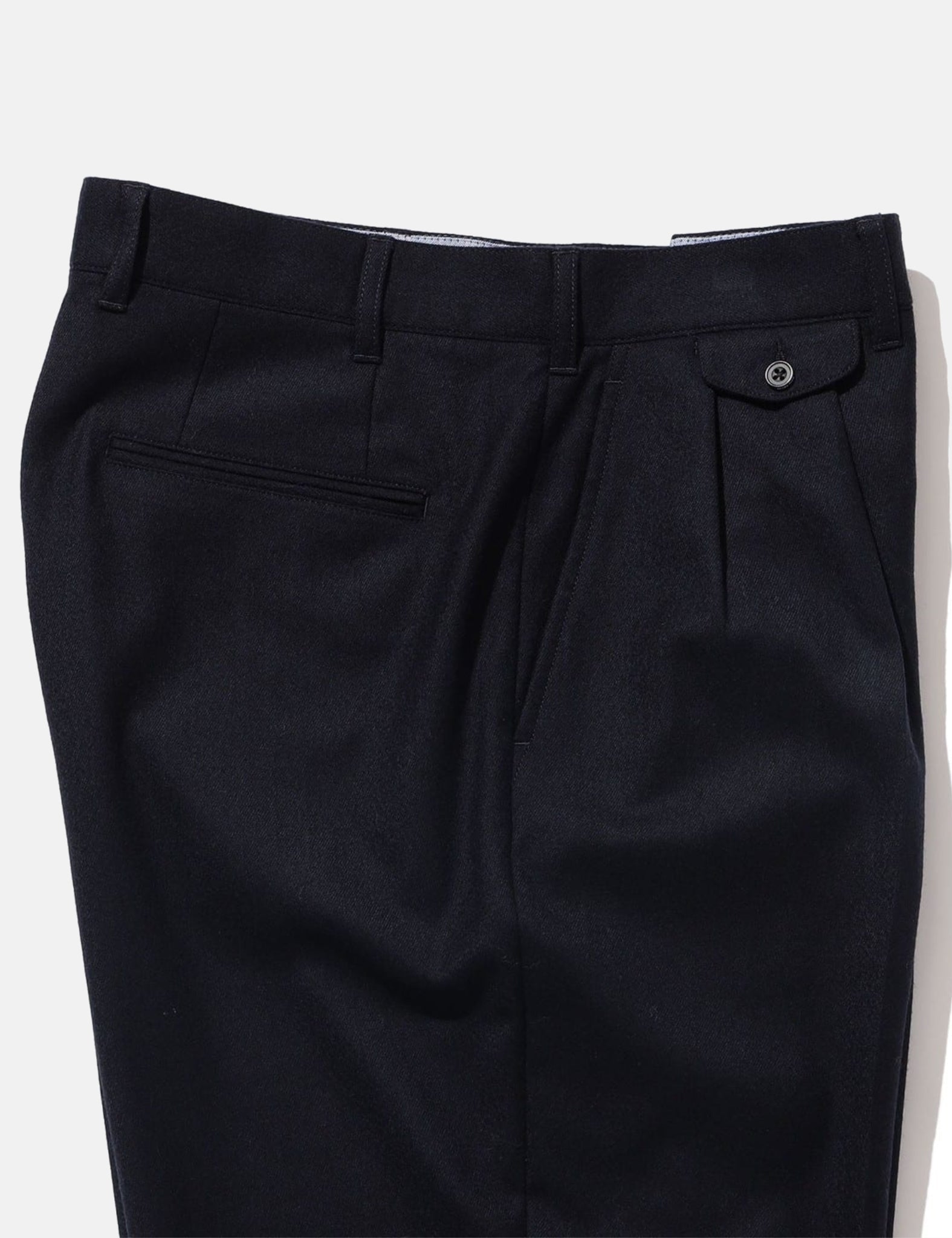 Beams Plus 2 Pleats Tapered Flannel - Navy Blue — BHODE