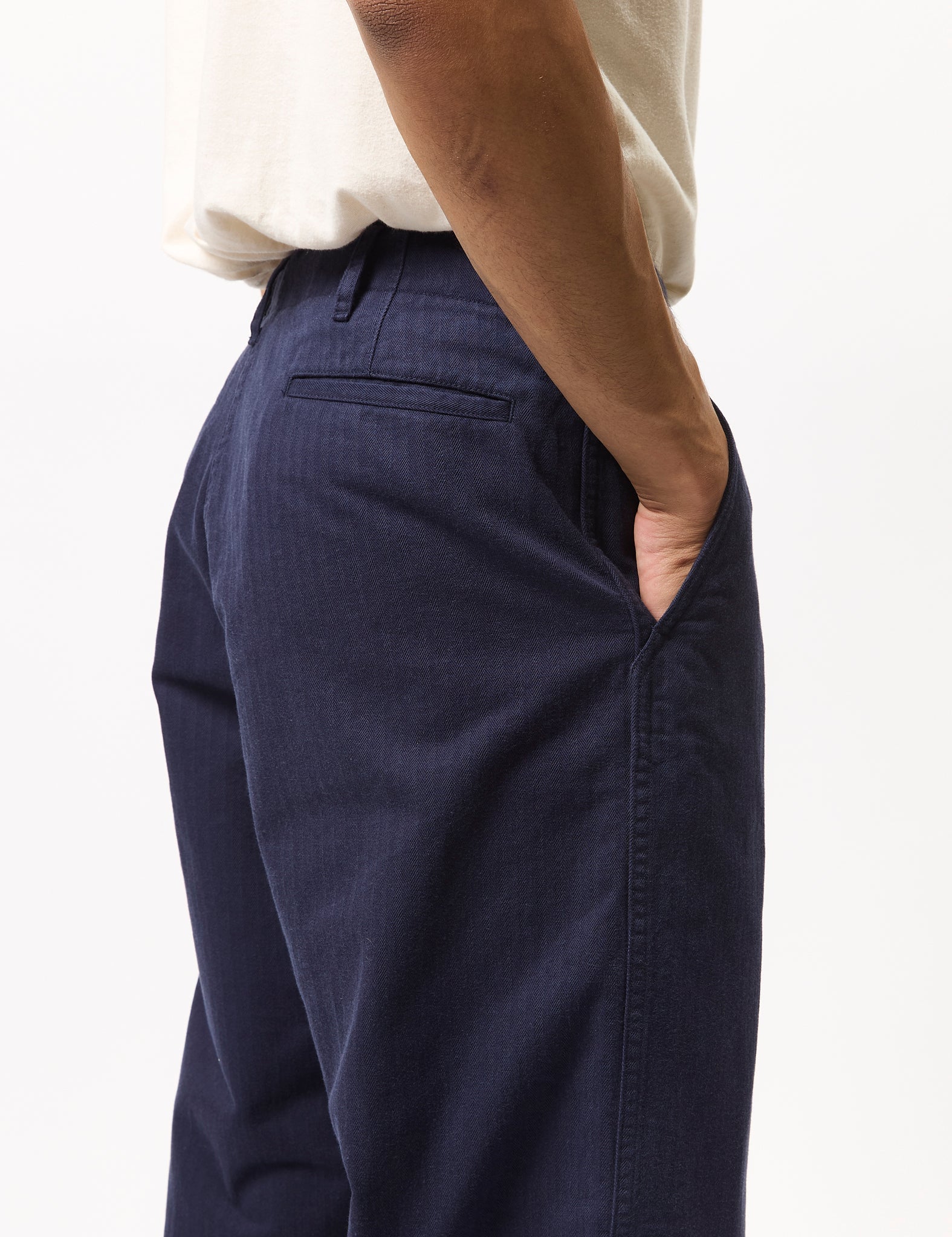 Beams Plus Mil Trousers (Herringbone) - Navy Blue — BHODE