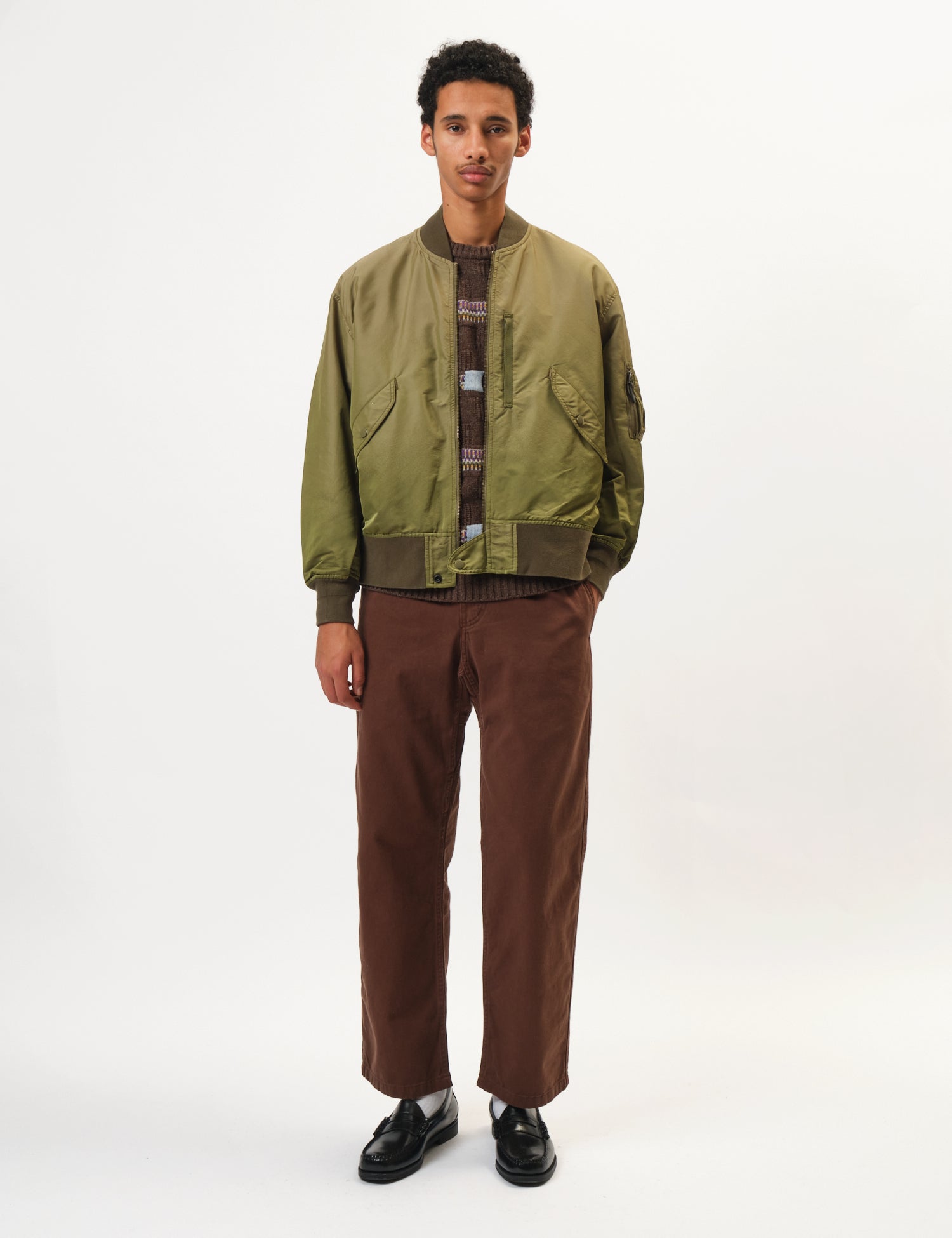 Beams Plus MIL Flight Jacket Iridescent Twill - Olive Green — BHODE