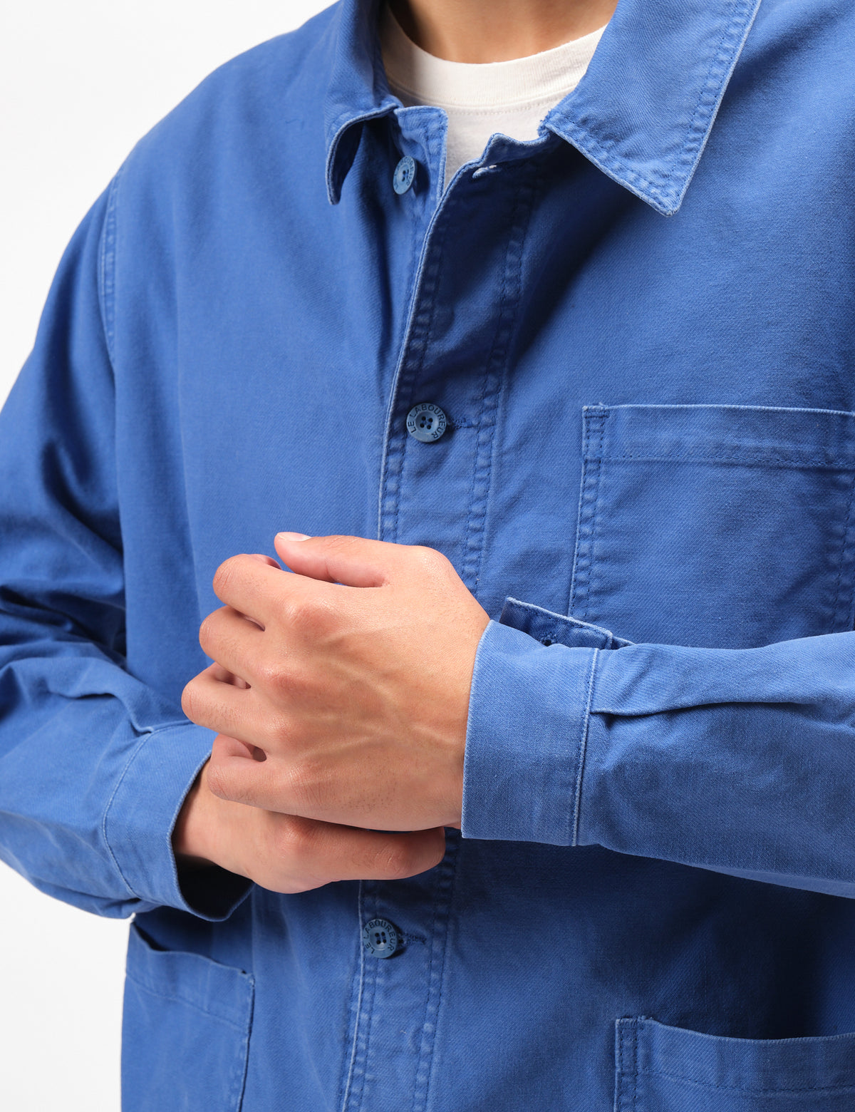 Bhode x Le Laboureur French Chore Jacket (Cotton Twill) - Bugatti Blue
