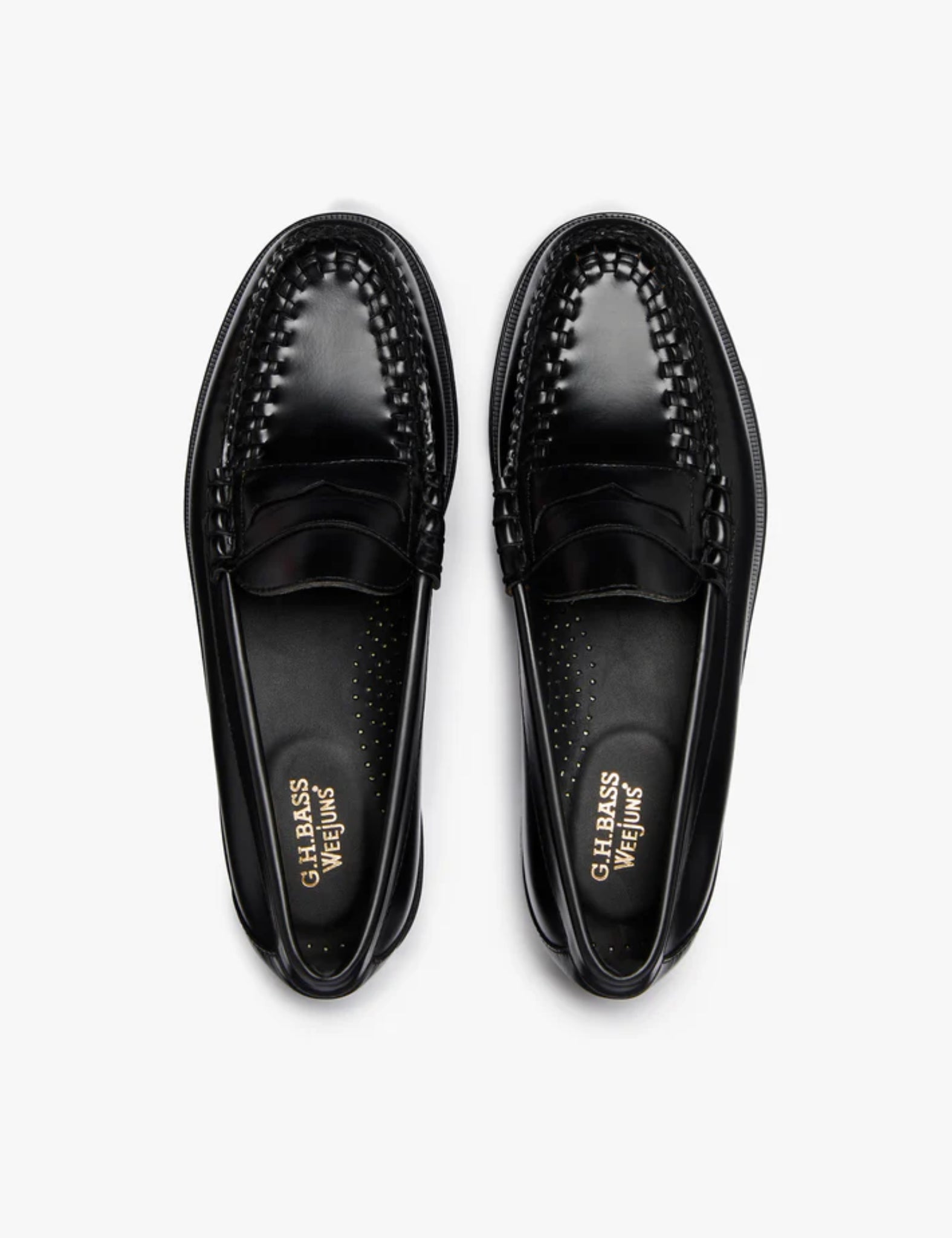 G.H. Bass Weejun Larson Weave Moc Loafer (Leather) - Black — BHODE