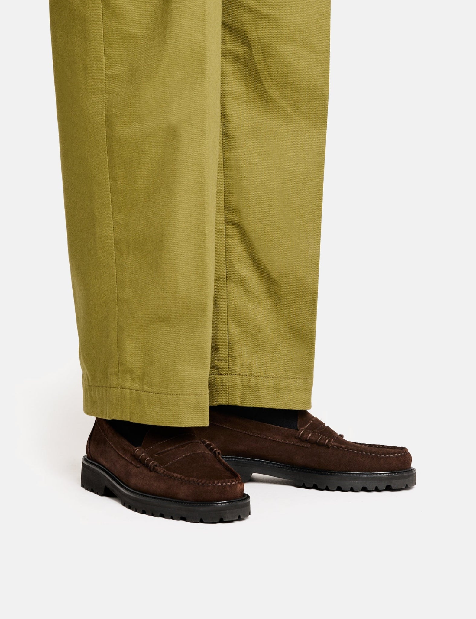 G.H. Bass Weejun 90 Larson Moc Penny Loafer (Suede) - Chocolate Brown — BHODE