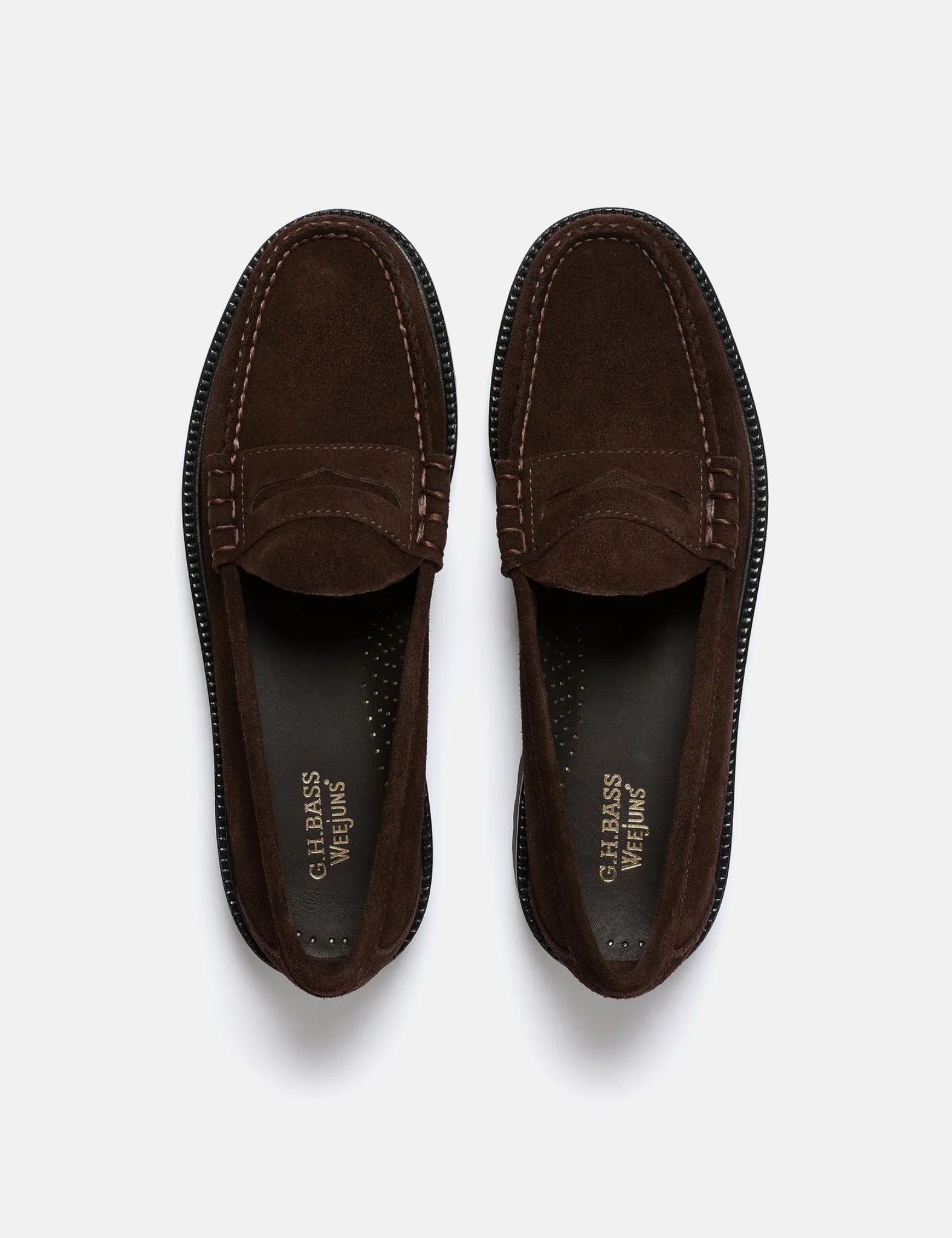 G.H. Bass Weejun 90 Larson Moc Penny Loafer (Suede) - Chocolate Brown — BHODE