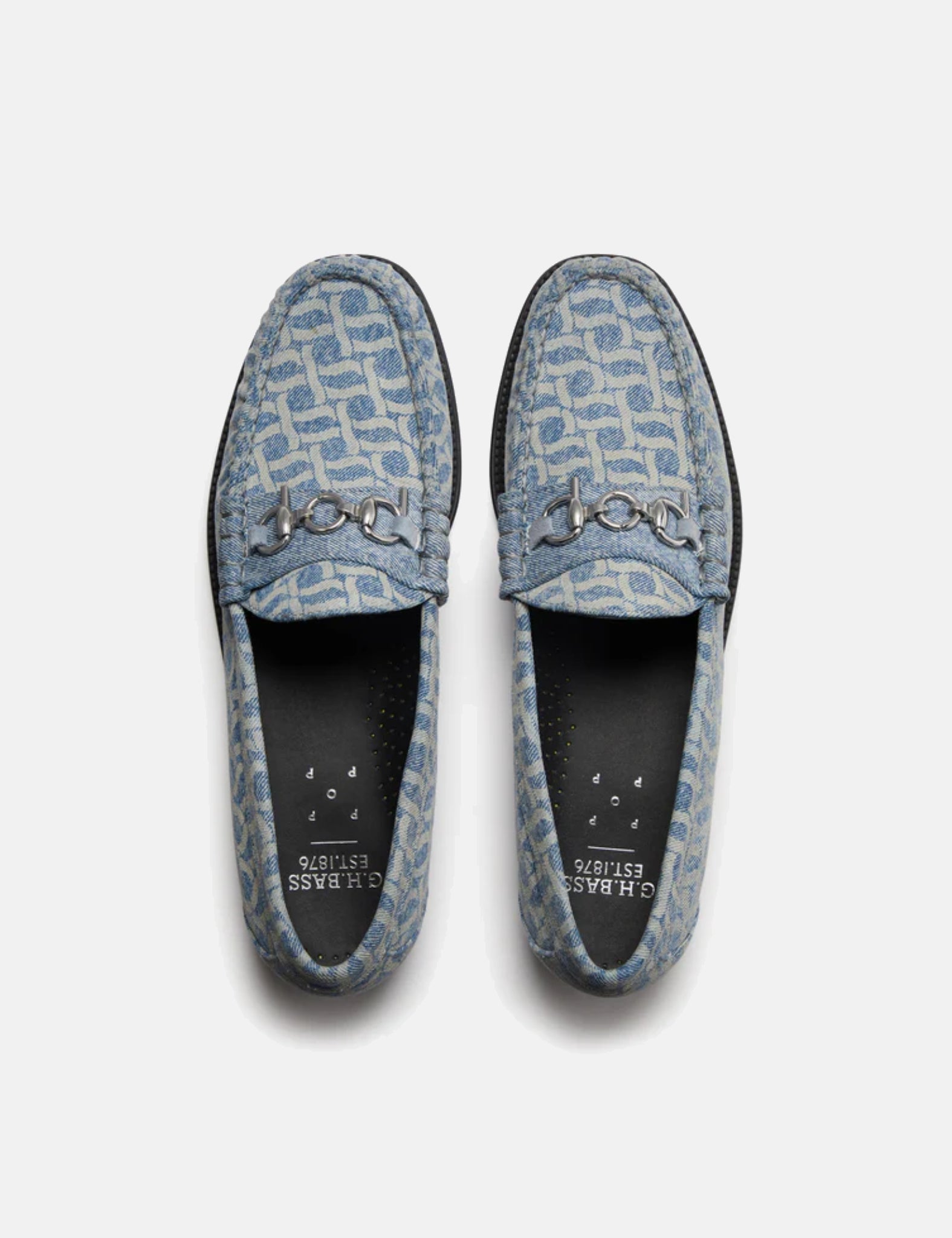 G.H. Bass X POP Easy Weejuns Lincoln Loafers (Denim) - Light Blue Denim — BHODE