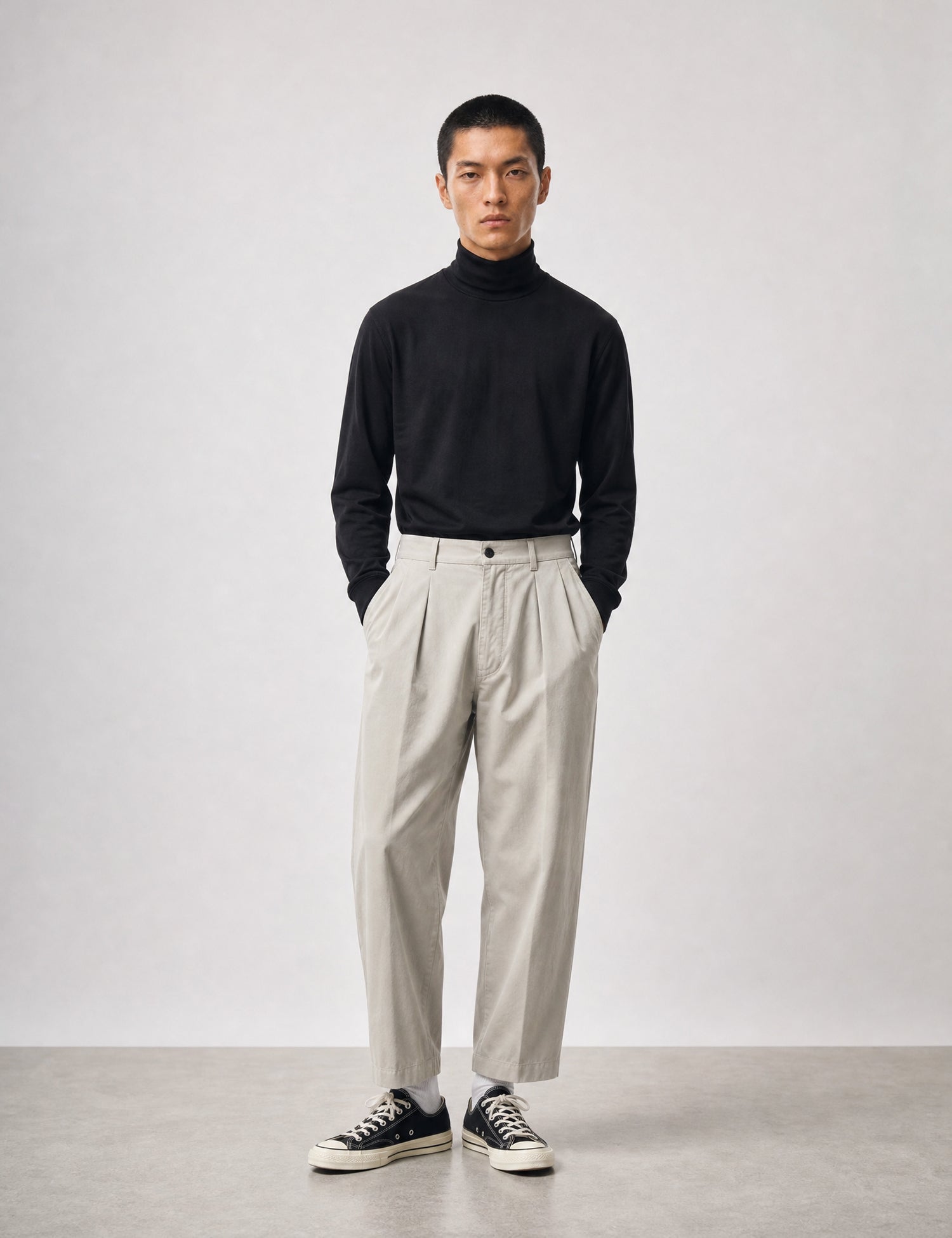 Bhode Two Pleat Pant - Cornish Stone