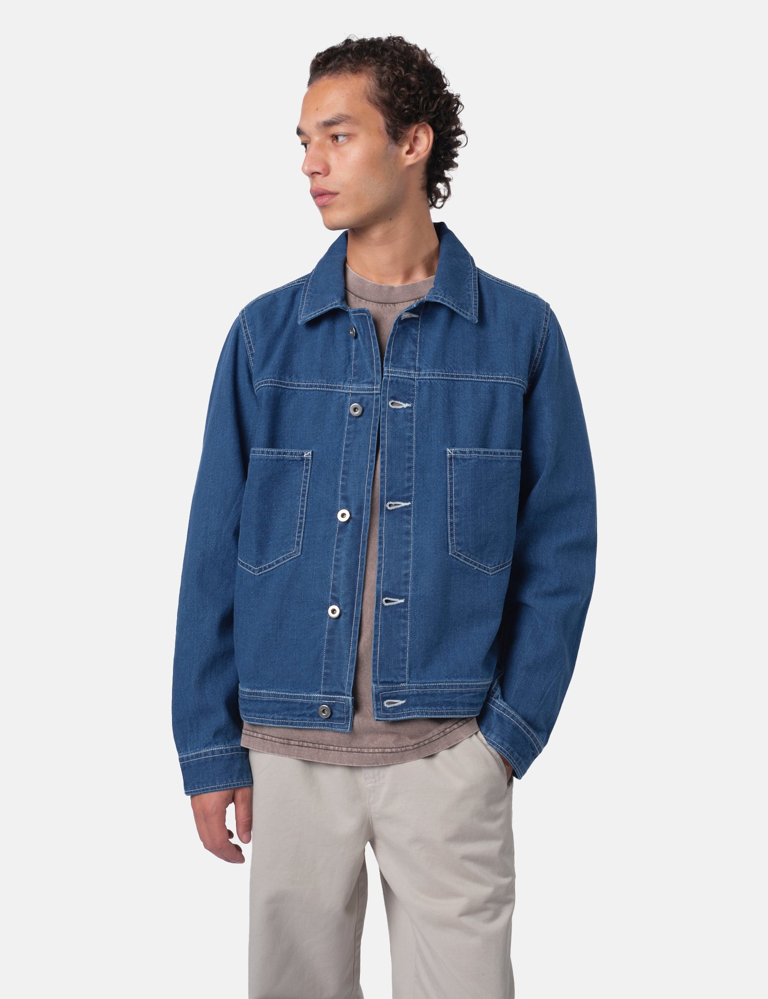 Bhode Denim Jacket - Washed Indigo Blue