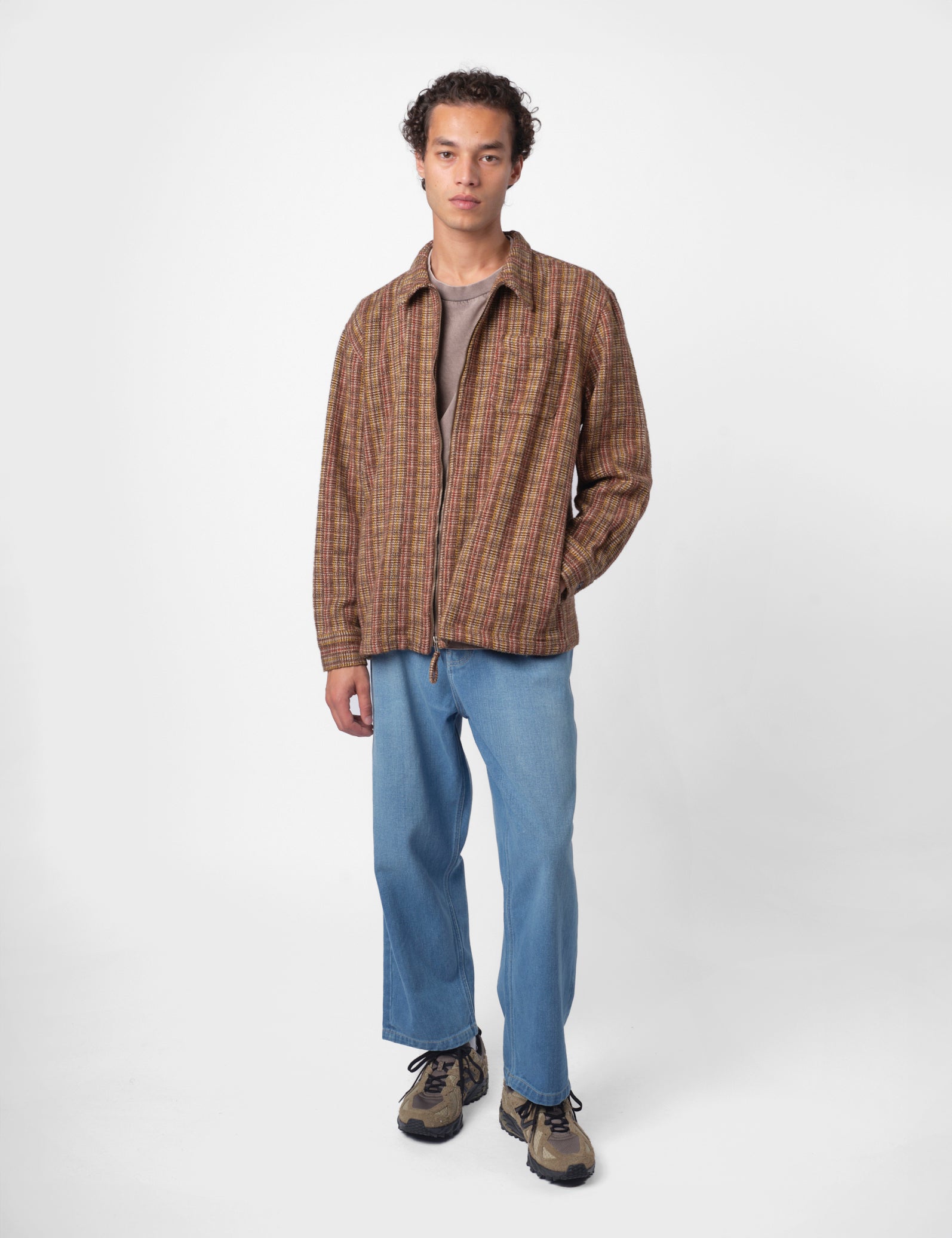 Bhode Zip Shirt (Slubby) - Brown