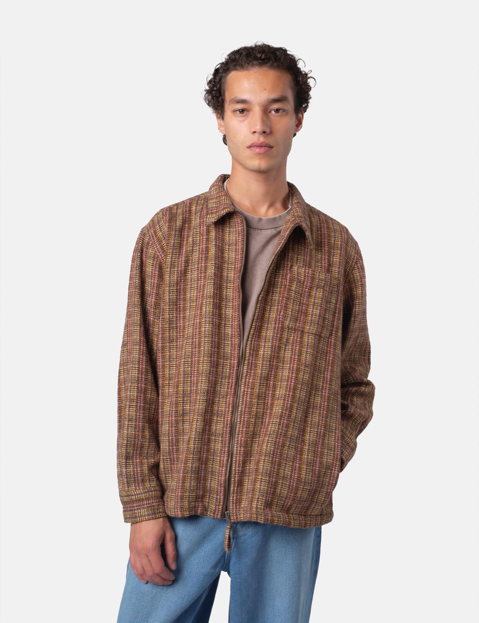 Bhode Zip Shirt (Slubby) - Brown