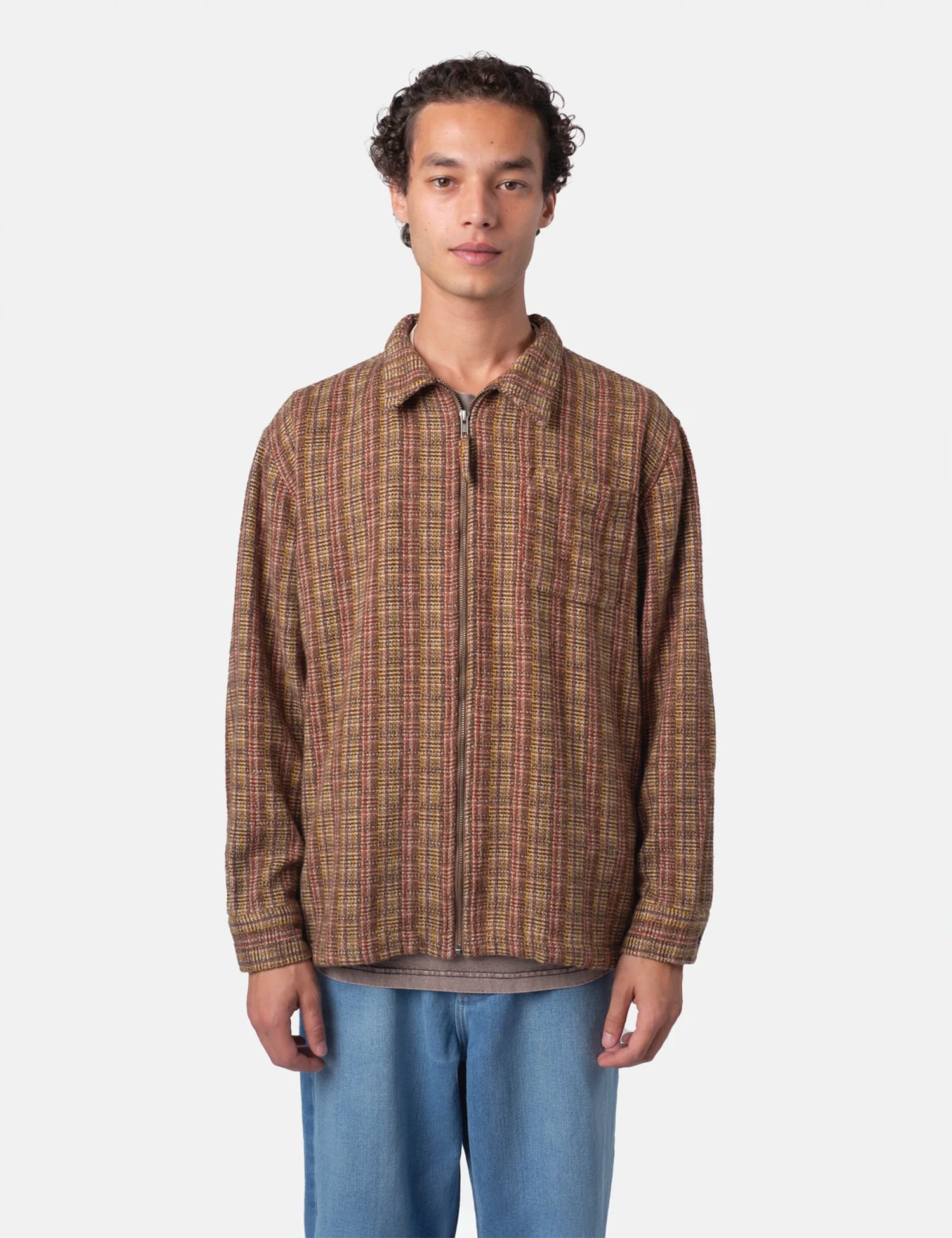 Bhode Zip Shirt (Slubby) - Brown