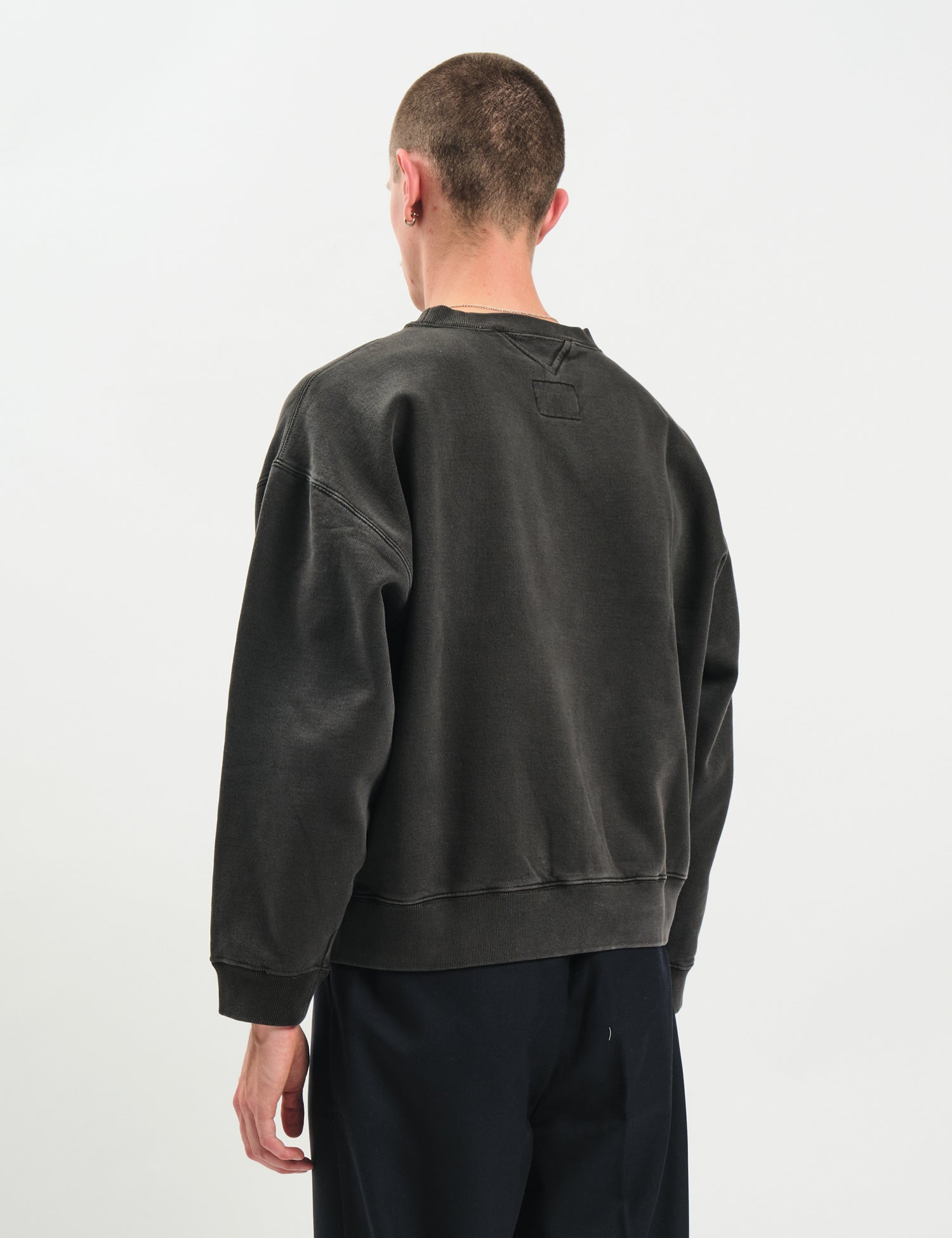 Bhode Box Cropped Sweatshirt - Washed Anthracite