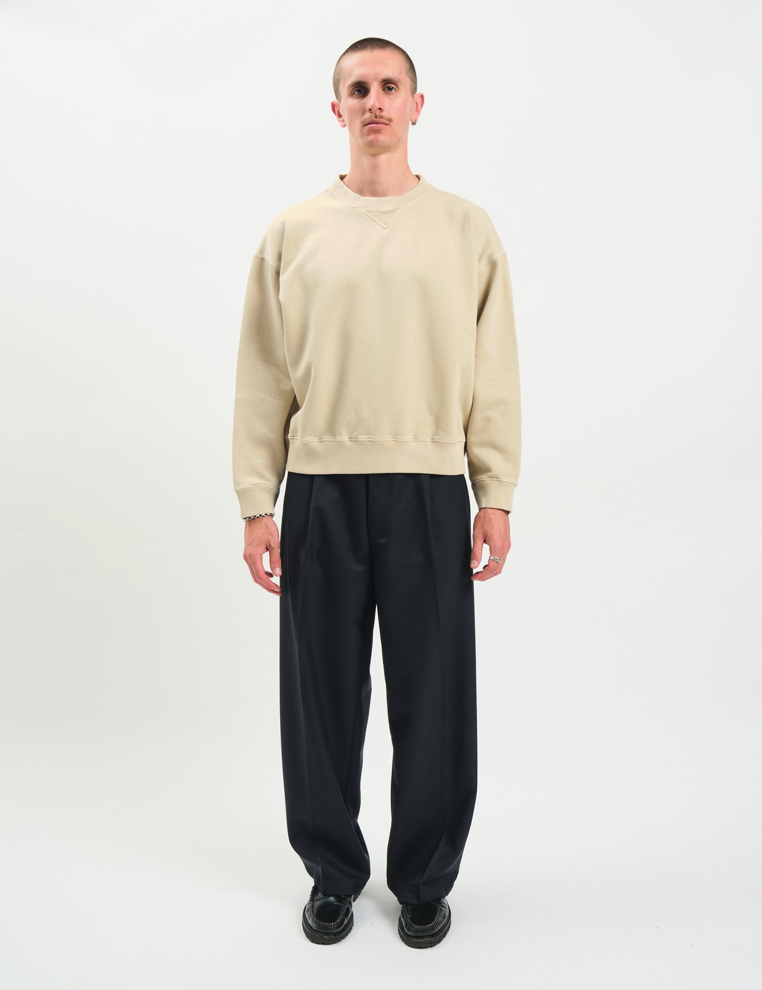 Bhode Box Crew Sweatshirt - Washed Oyster Grey