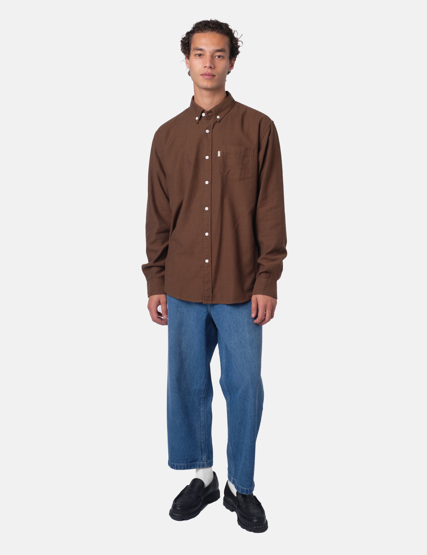Bhode Flannel Button Down Shirt - Burnt Umber