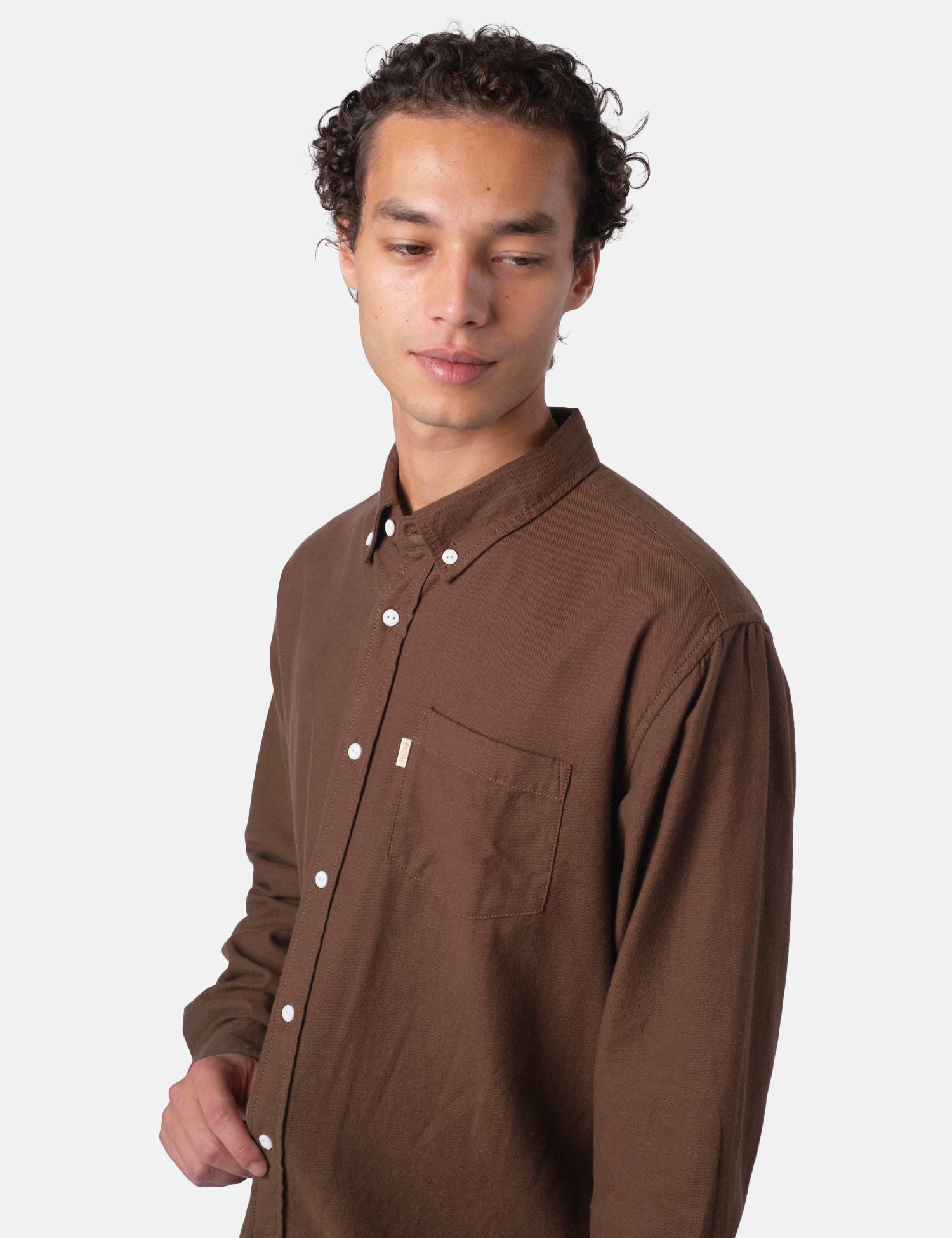 Bhode Flannel Button Down Shirt - Burnt Umber