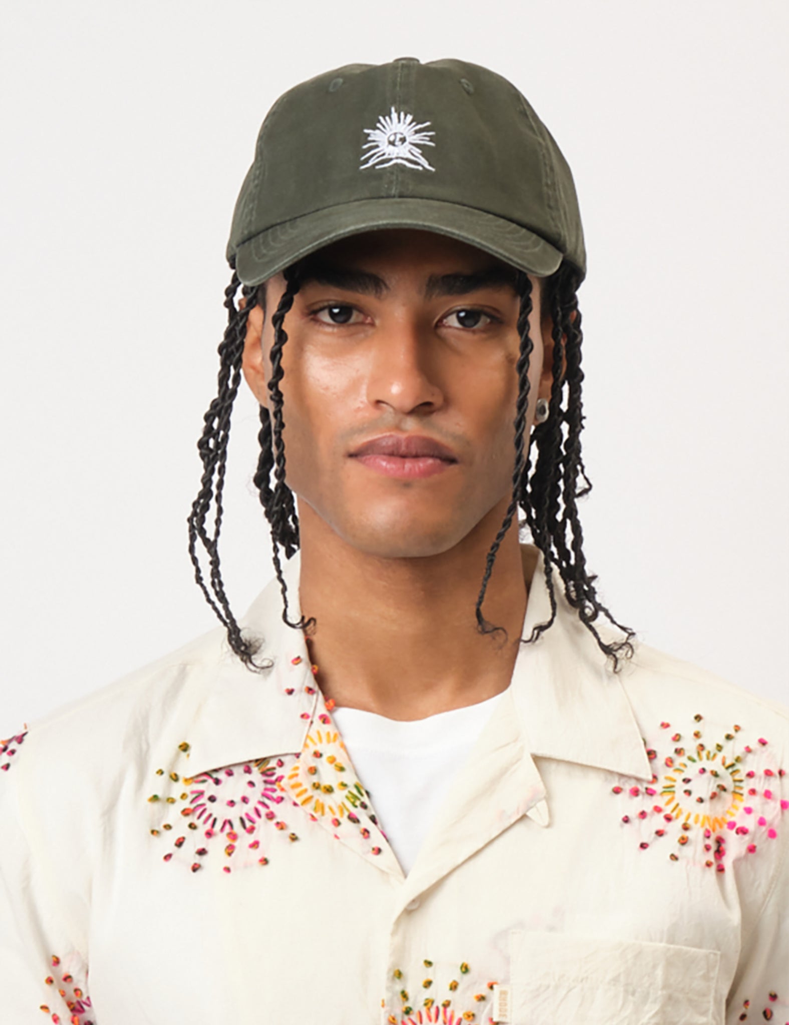 Bhode Mên-an-Tol Sun Cap - Forest Green/Ecru