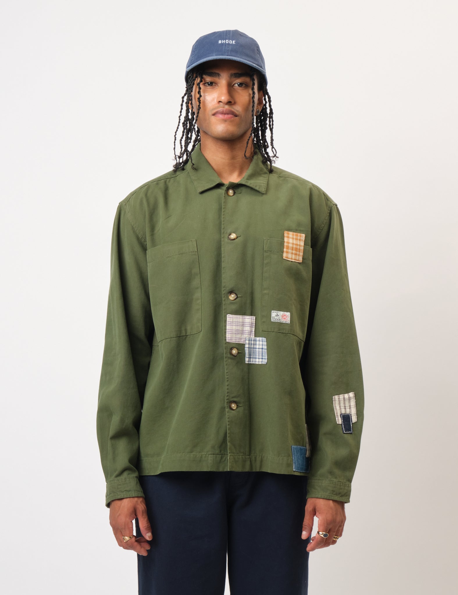 Bhode Hunting Overshirt (Patchwork) - Ever Green