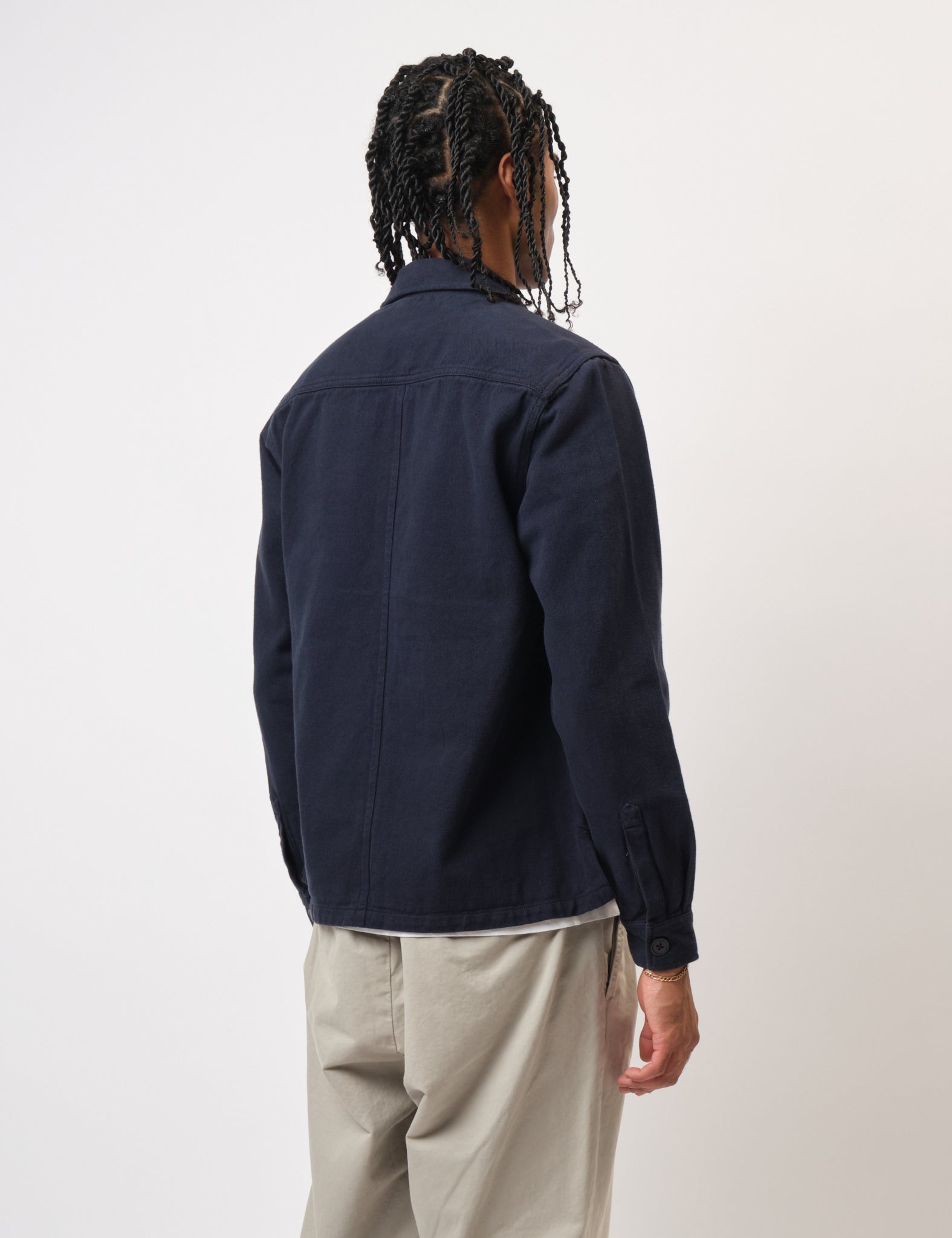 Bhode Map Pocket Overshirt (Patchwork) - Navy Blue