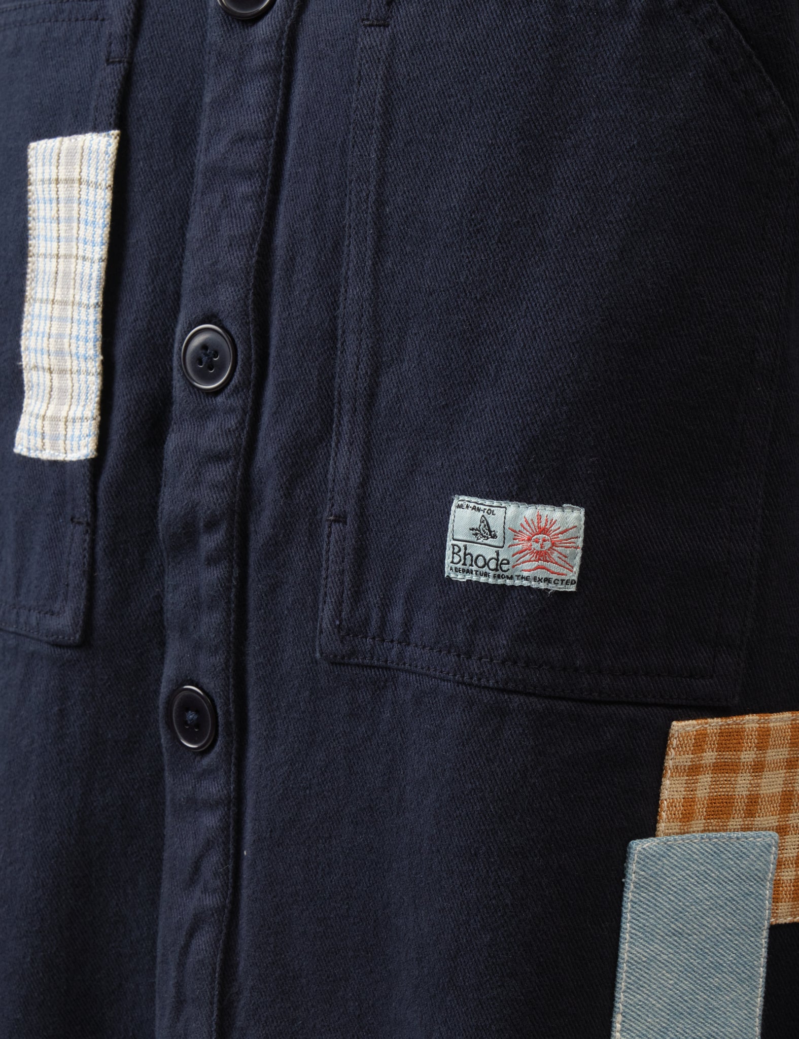 Bhode Map Pocket Overshirt (Patchwork) - Navy Blue