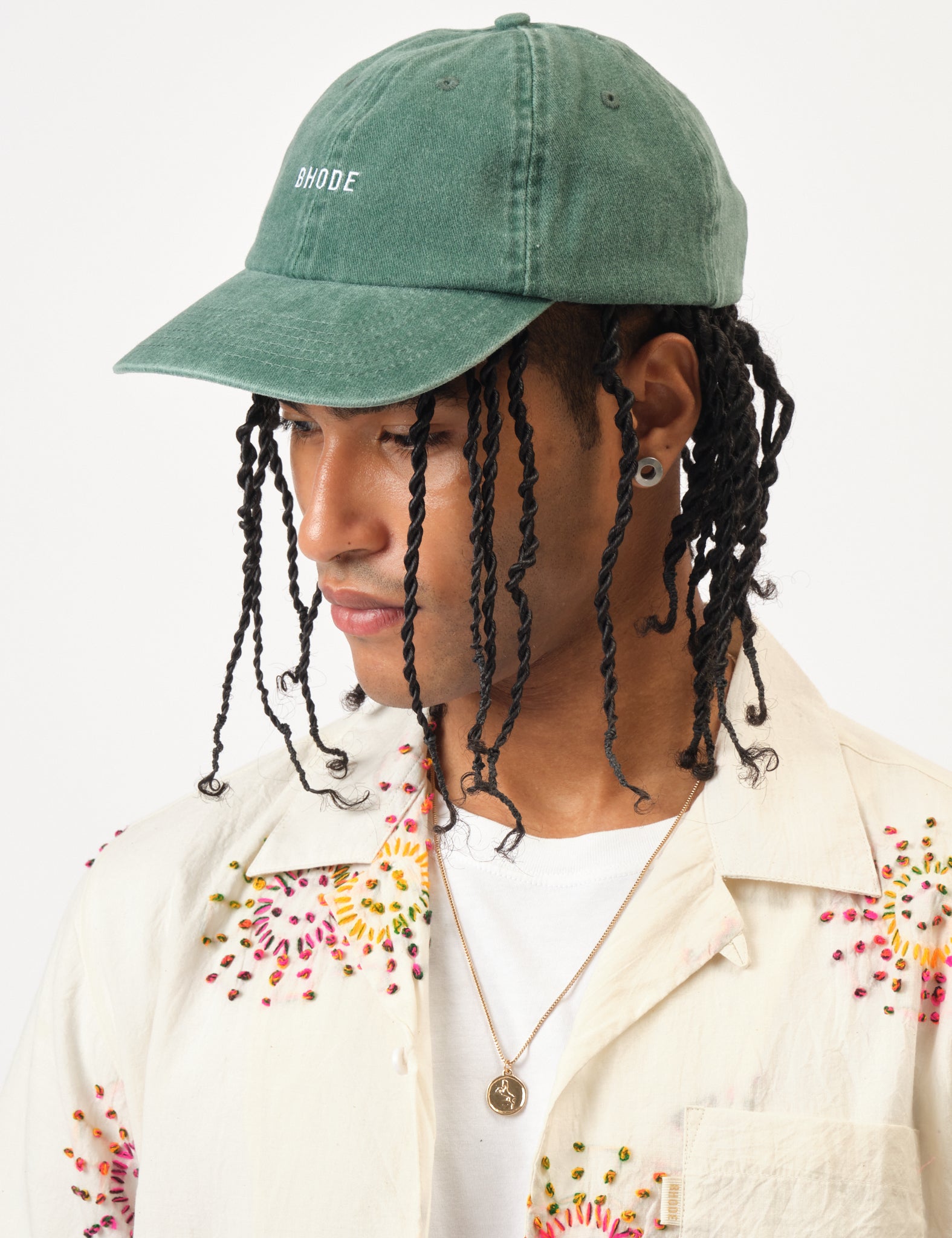 Bhode Washed 6-Panel Cap - Forest Green