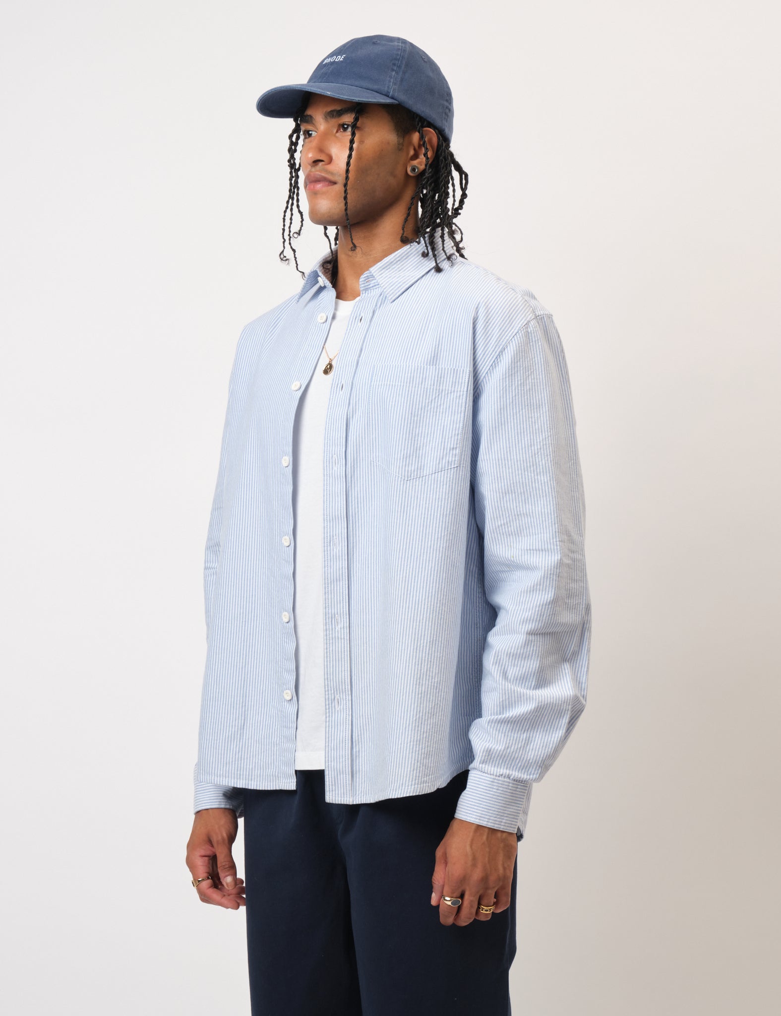 Bhode Box Oxford Shirt - White/Blue