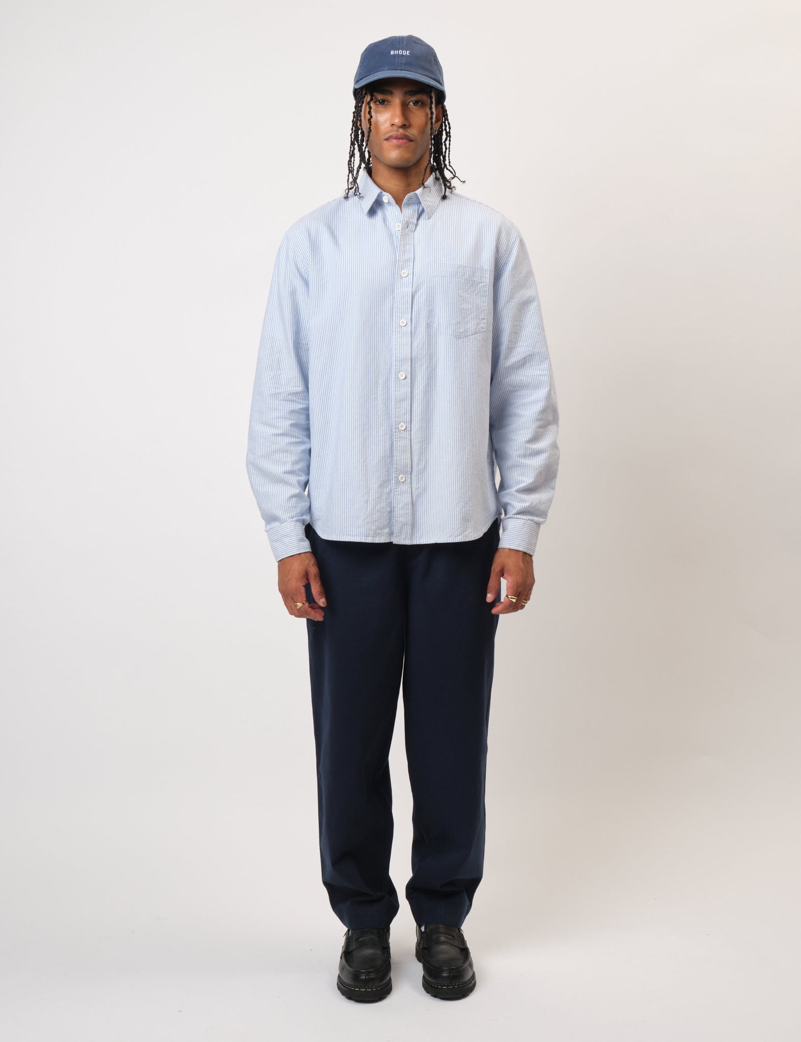 Bhode Box Oxford Shirt - White/Blue