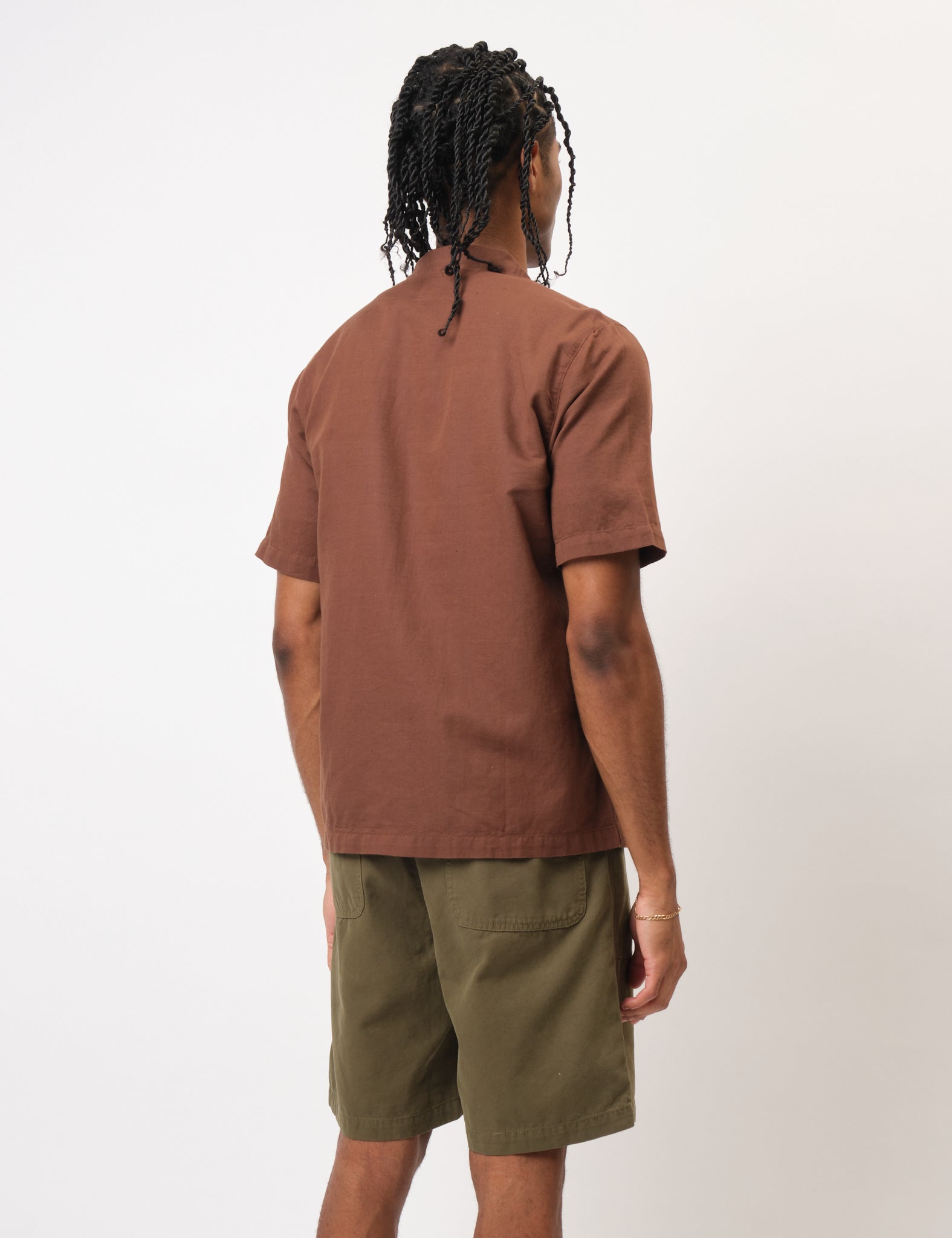 Bhode Cuca Short Sleeve Shirt (Linen) - Brown