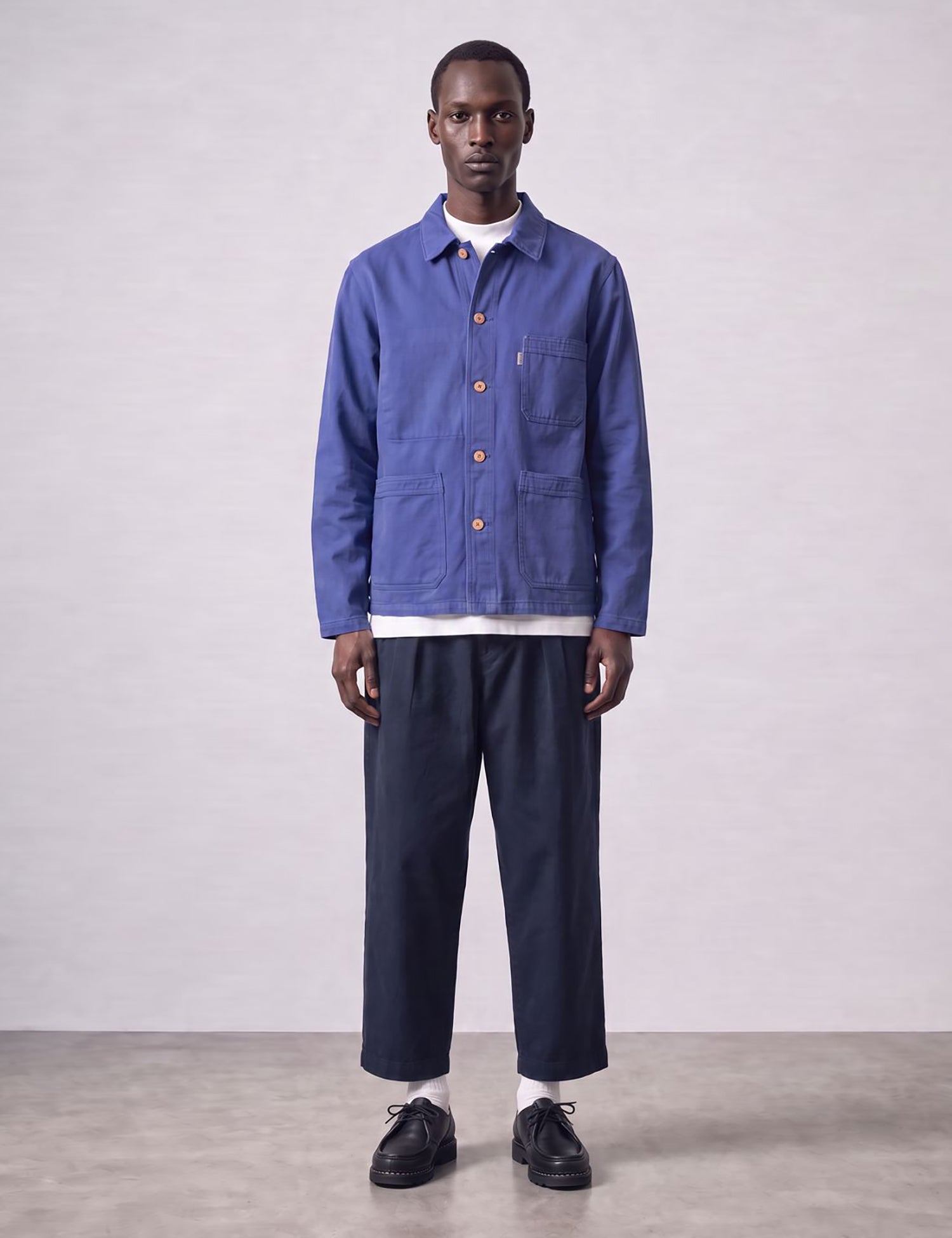 Bhode French Chore Jacket MkII - Classic Blue/Wood Buttons