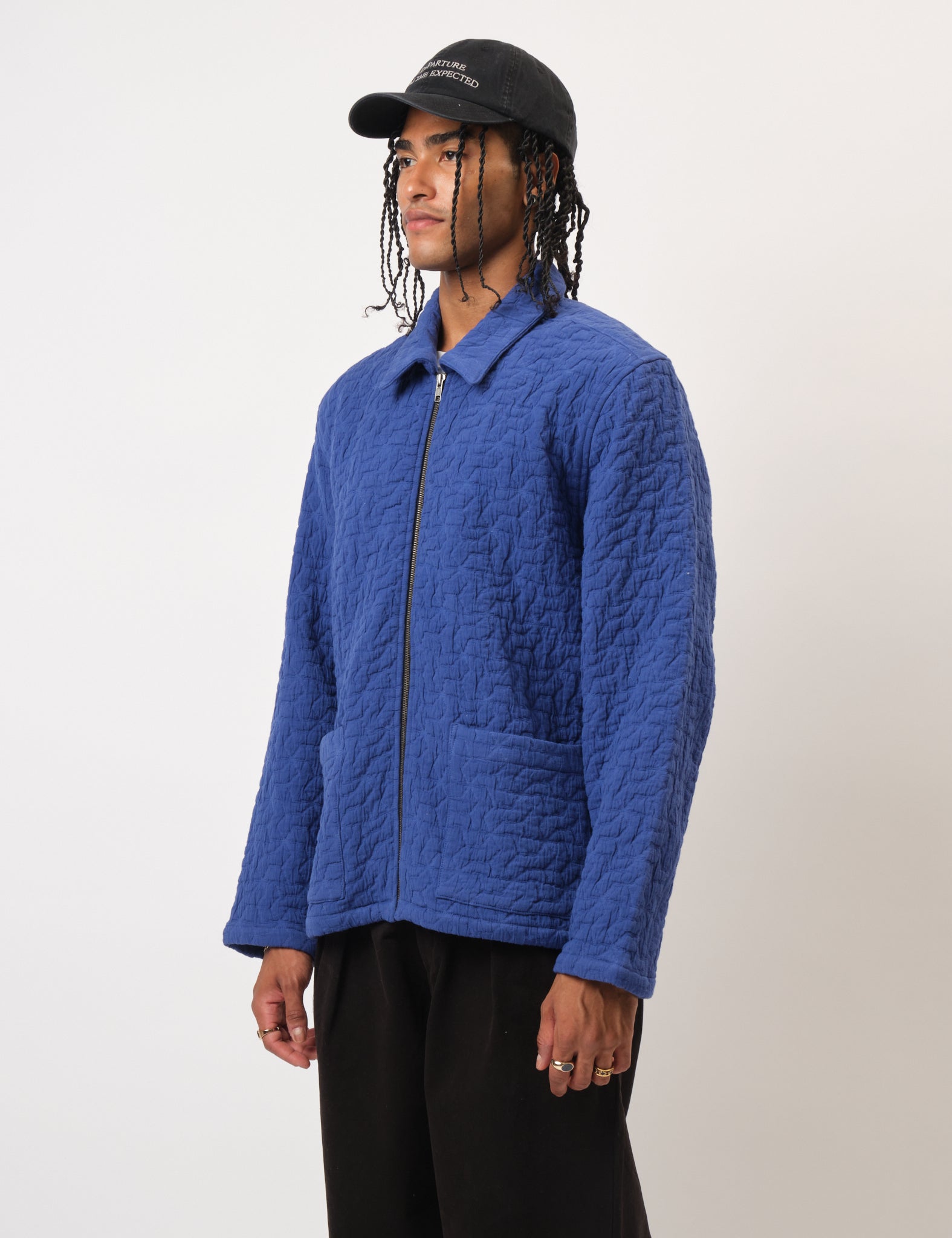 Bhode Textured Zip Jacket - Indigo Blue
