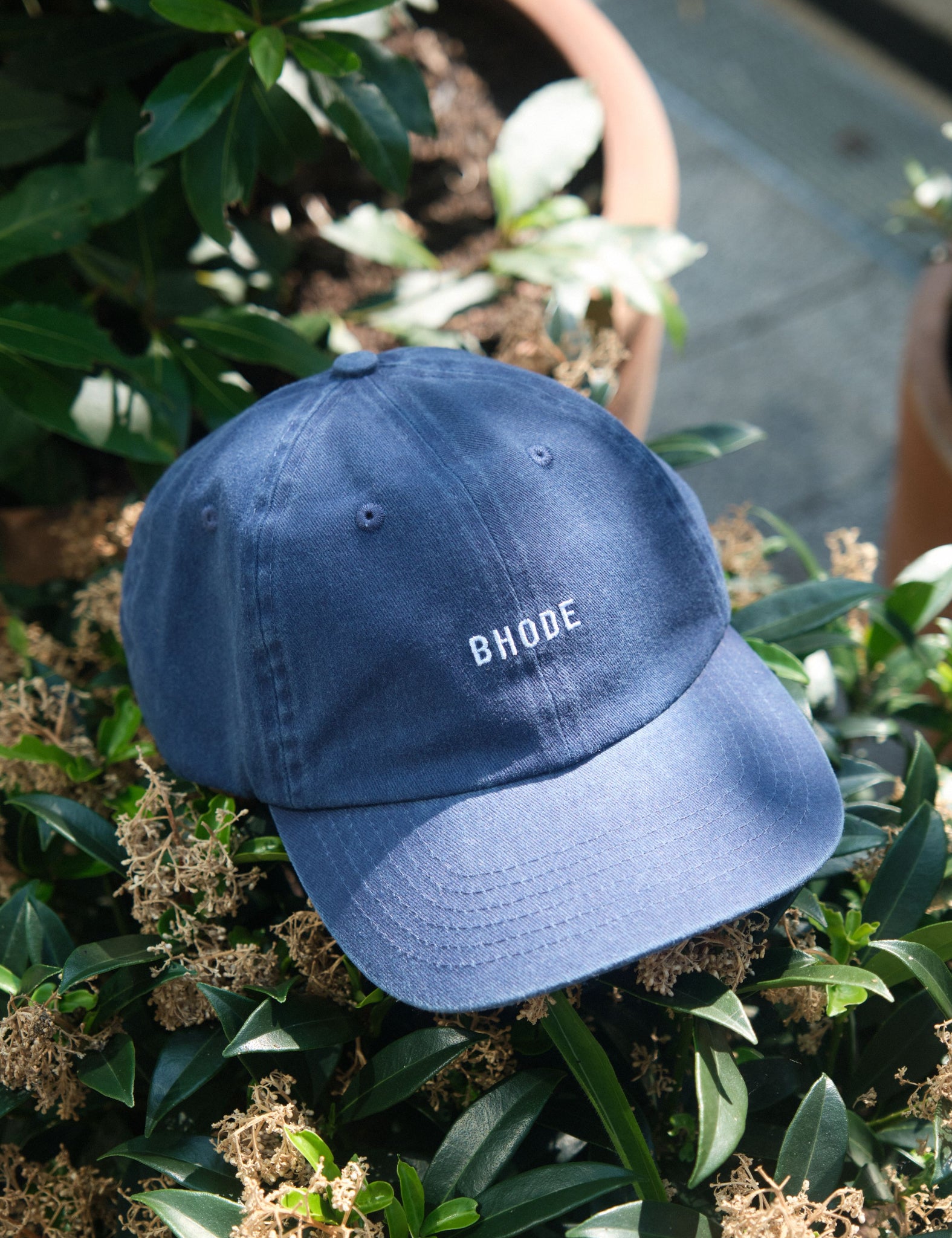 Bhode Washed 6-Panel Cap - Navy Blue