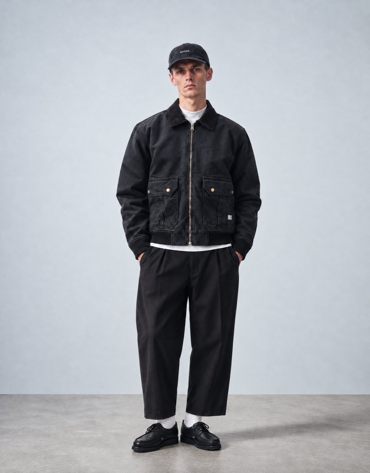 Bhode Flight Jacket (Insulated) - Washed Black