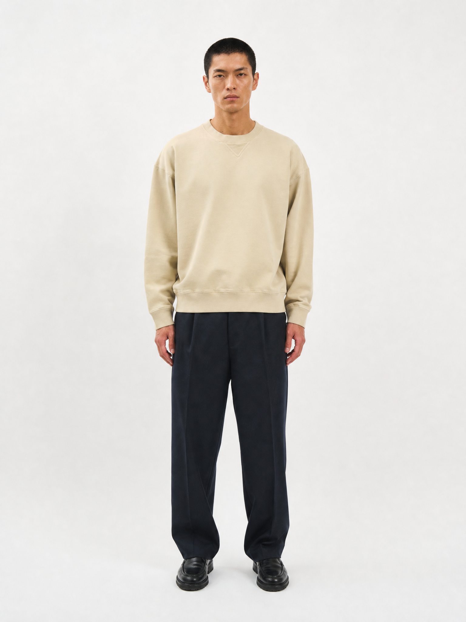 Bhode Box Cropped Sweatshirt - Washed Oyster Grey