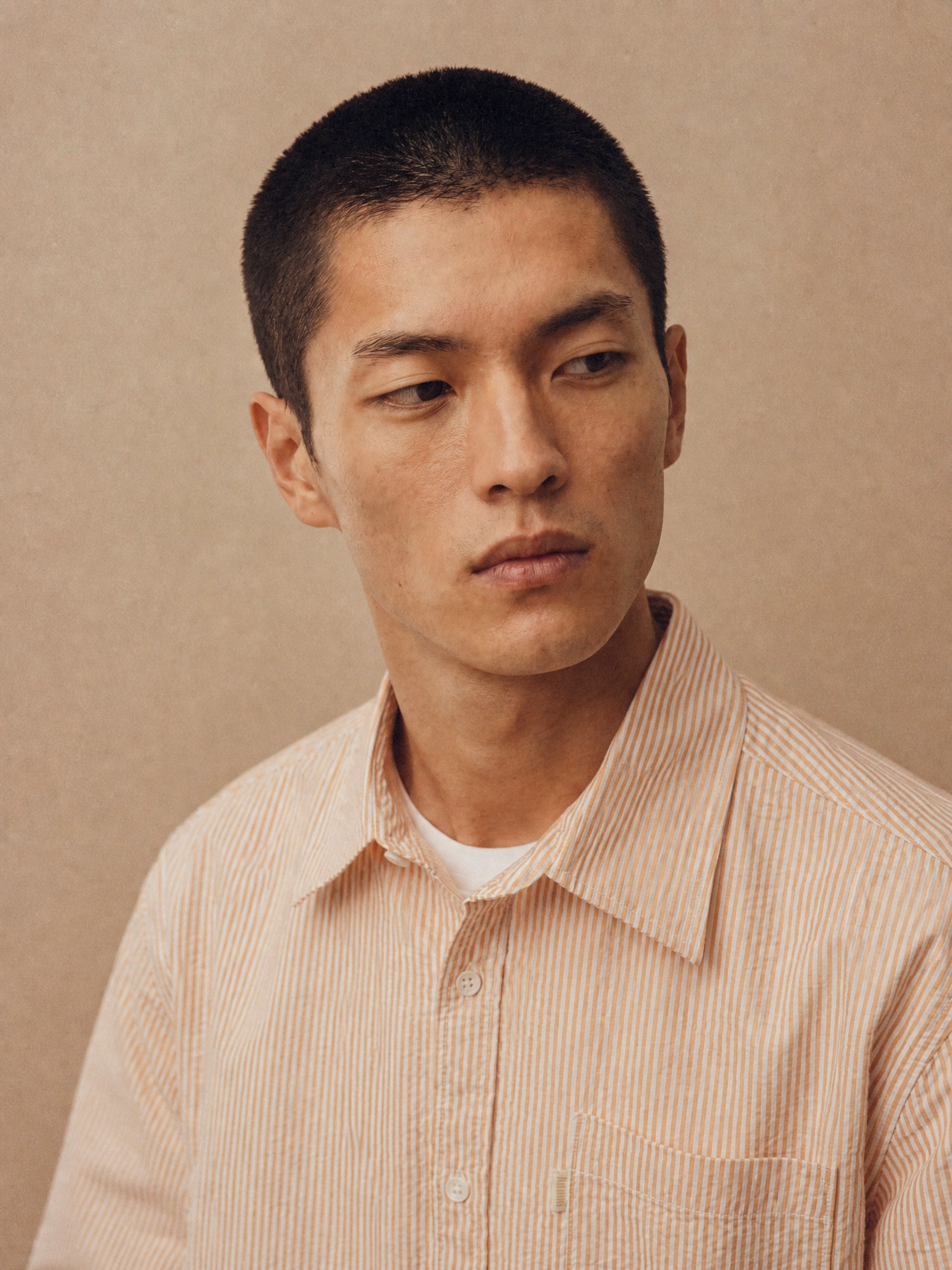 Bhode Box Seersucker Shirt - White/Rust