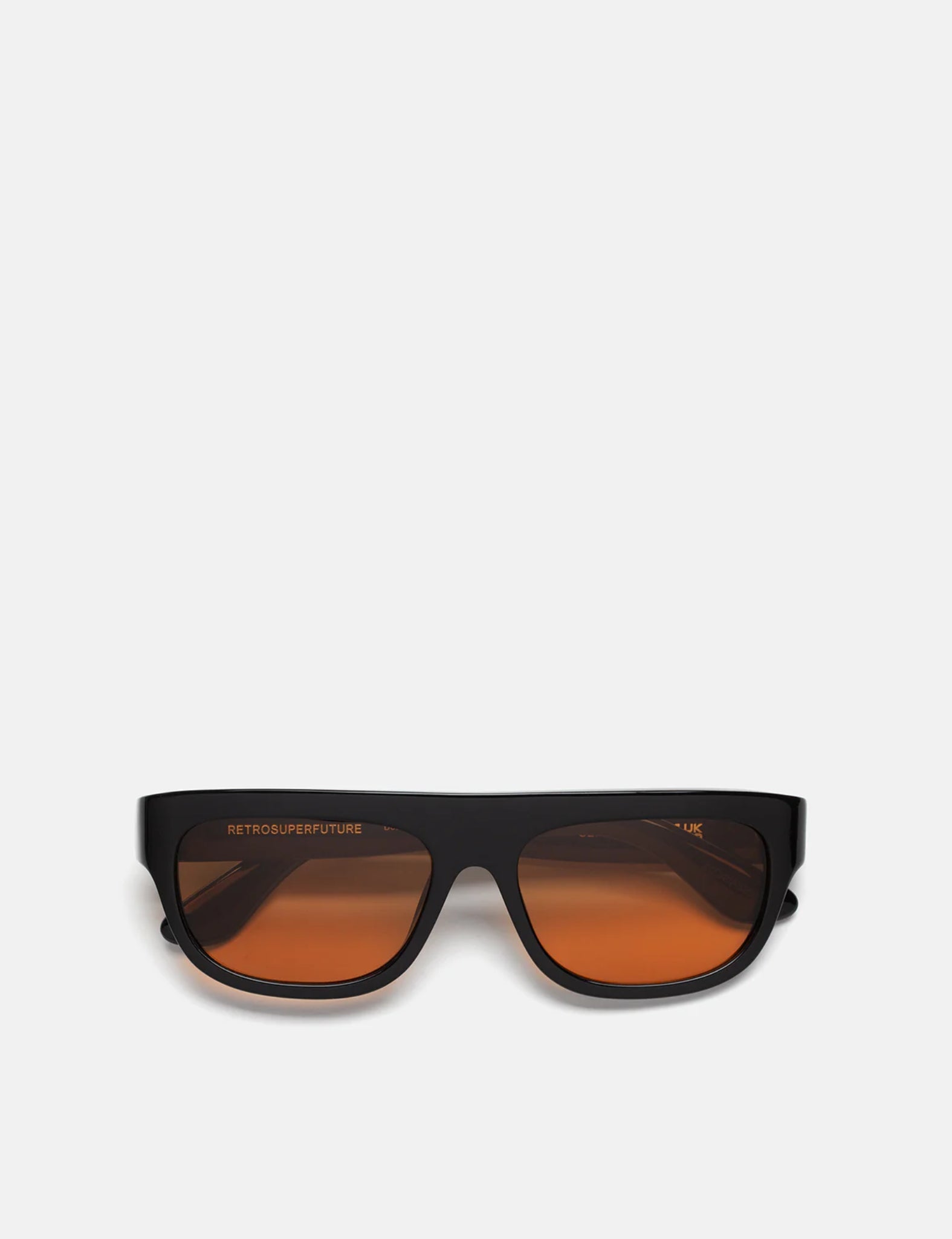 RetroSuperFuture Serioso Refined Sunglasses - Black/Orange