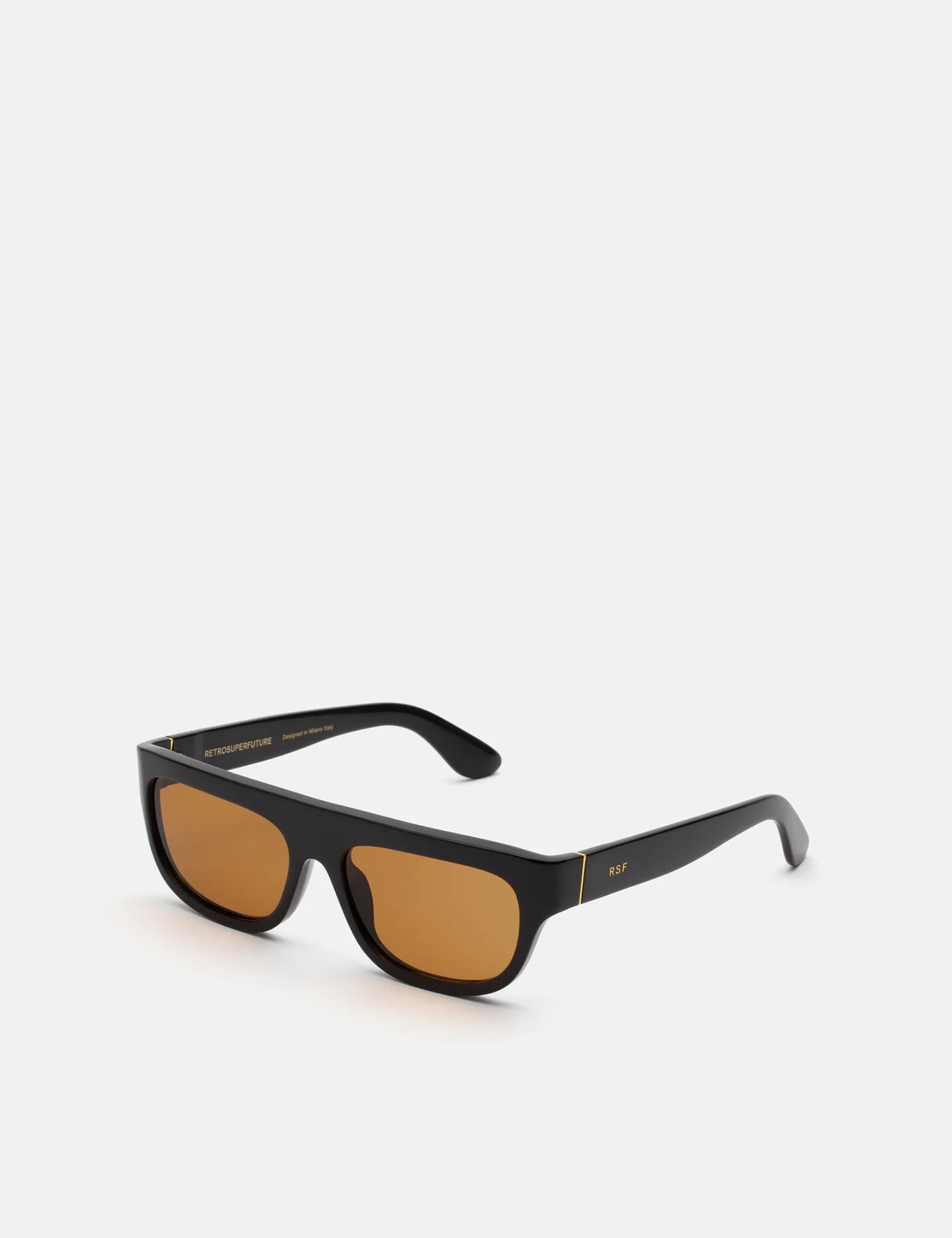 RetroSuperFuture Serioso Refined Sunglasses - Black/Orange
