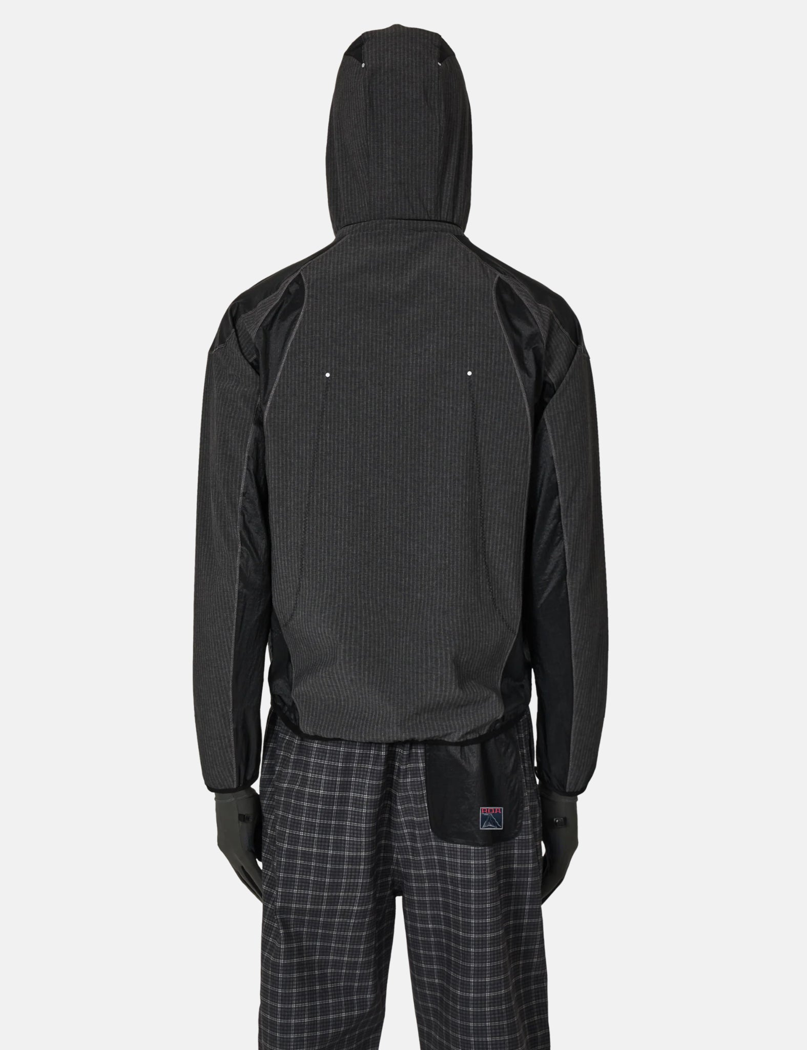 ROA Numb Pinstripe Hooded Wind Jacket - Black — BHODE