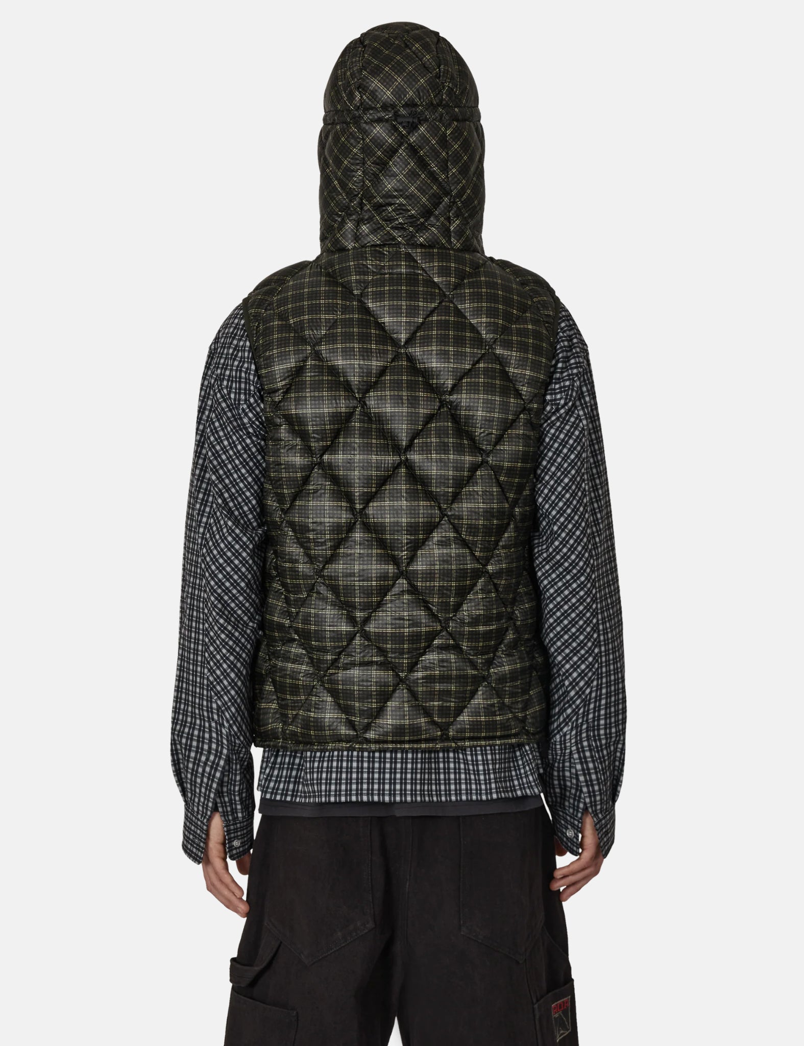 ROA Nuna 600 Fill Power Check Hooded Down Vest - Anthracite Grey