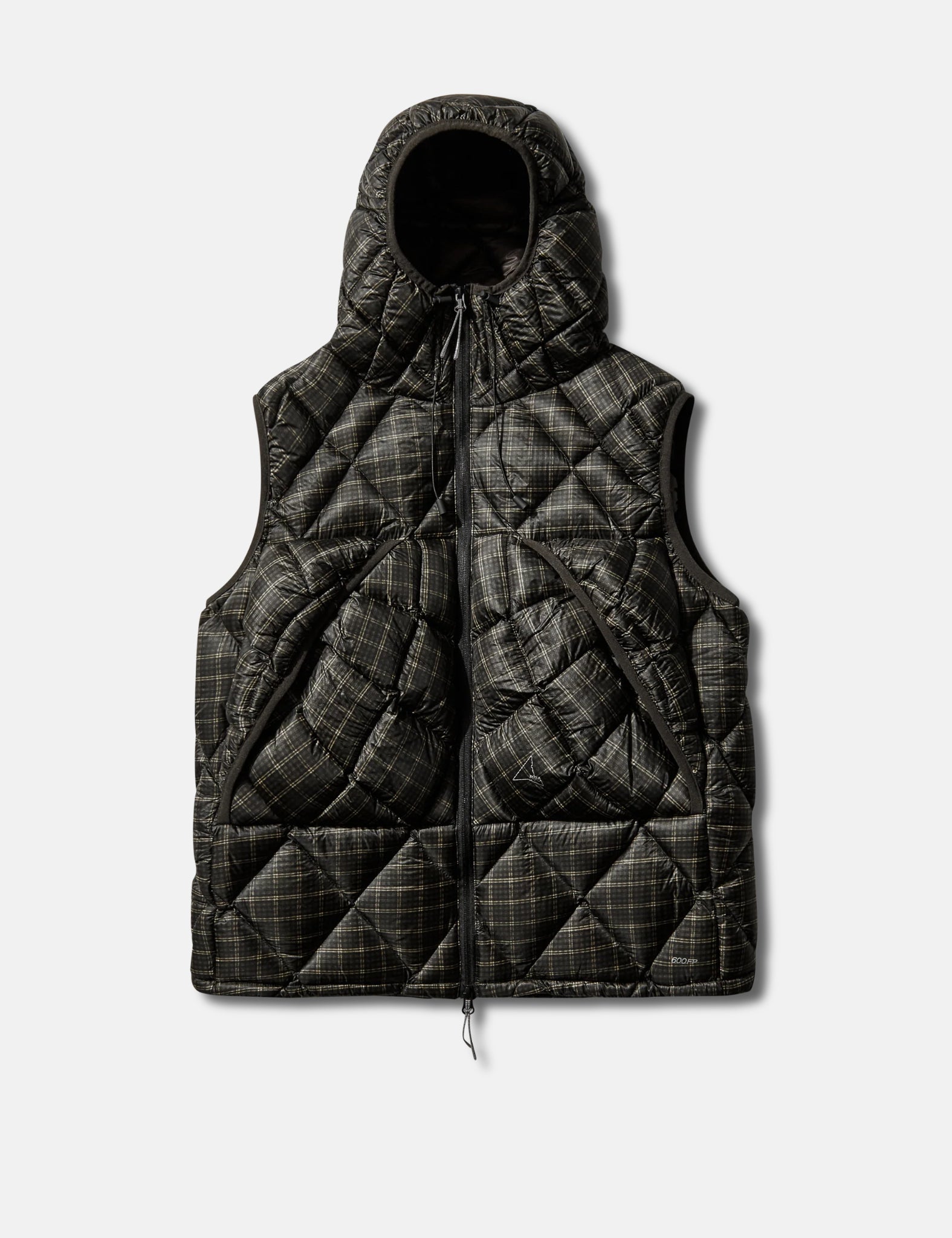 ROA Nuna 600 Fill Power Check Hooded Down Vest - Anthracite Grey