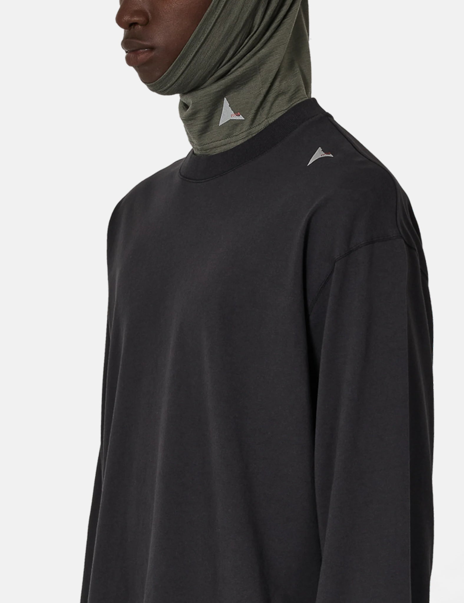 ROA Logo Long Sleeve - Washed Black — BHODE