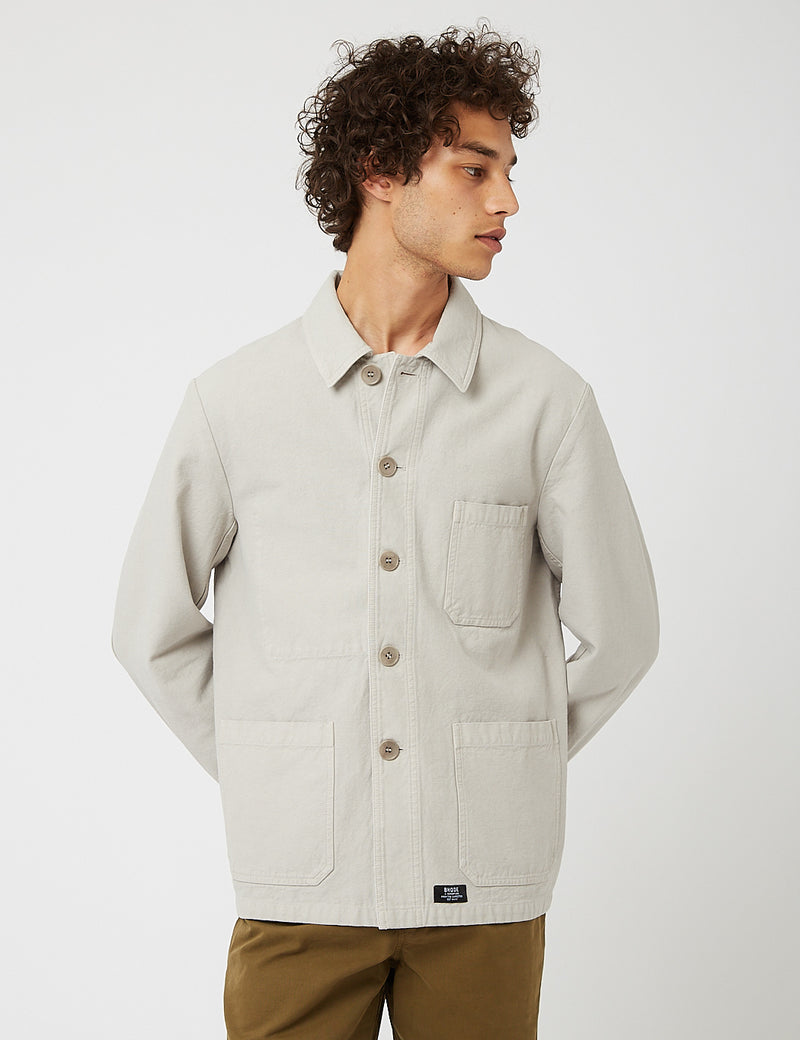 Bhode Chore Jacket (Cotton Twill) — Light Grey