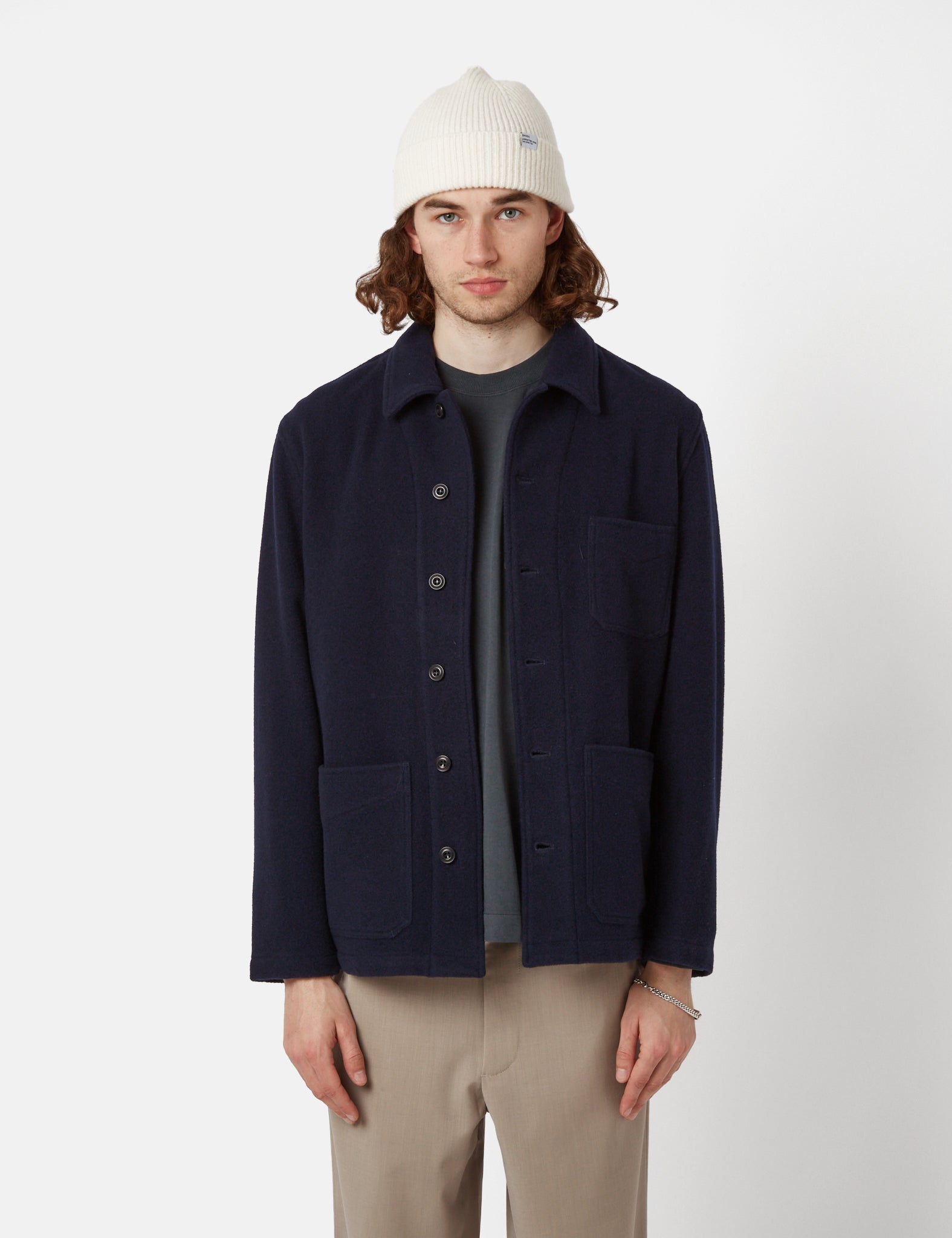 Bhode Chore Jacket Wool Navy Blue I Bhode