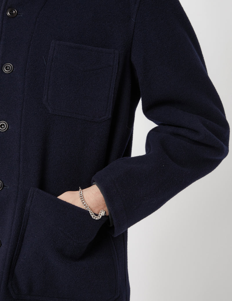 Bhode Chore Jacket (Wool) - Navy Blue