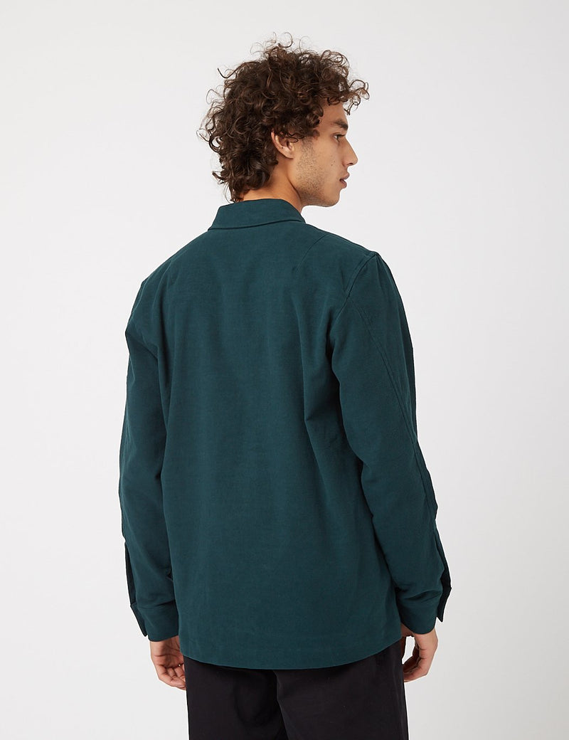 Bhode Overshirt (Cotton Moleskin) - Forest Green